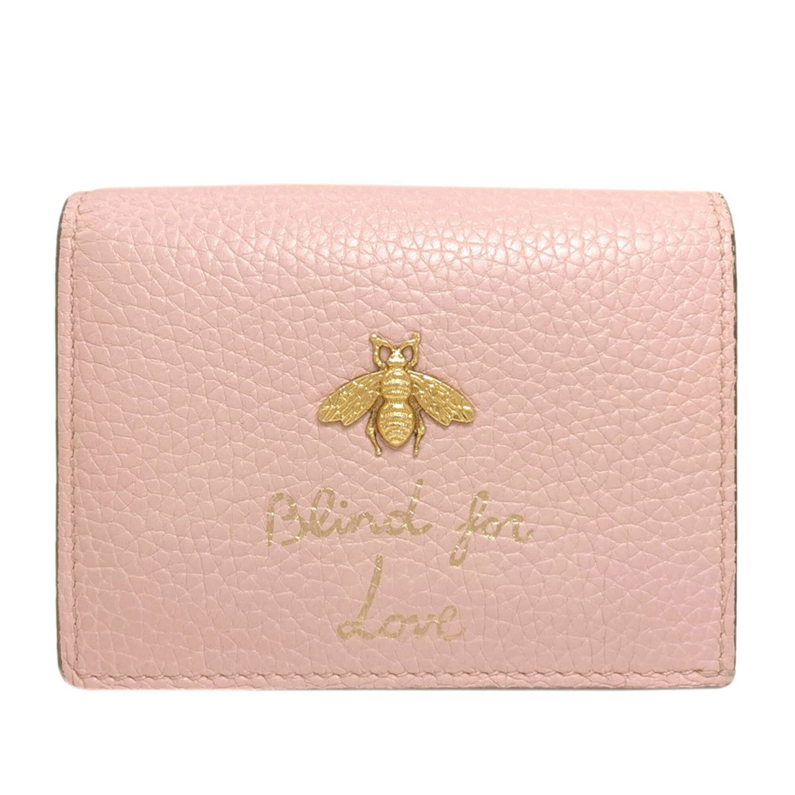 Gucci Wallet (Bi-Fold) Leather: Gucci Wallet (Bi-Fold) Leather Pink bi-fold leather wallet from Gucci, measuring 8.5cm x 11cm x 2cm in size, bearing a signature. This stylish wallet features high-quality leather material and a class