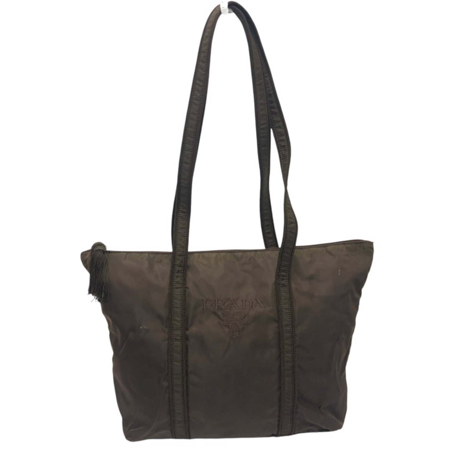 Prada Shoulder Bag Tote Bag Nylon: Prada Shoulder Bag Tote Bag Nylon Brown Prada Nylon Shoulder Bag Tote with Classic Design. Made from high-quality nylon, this shoulder bag tote measures 31.5cm x 45cm x 10cm and features a timeless de