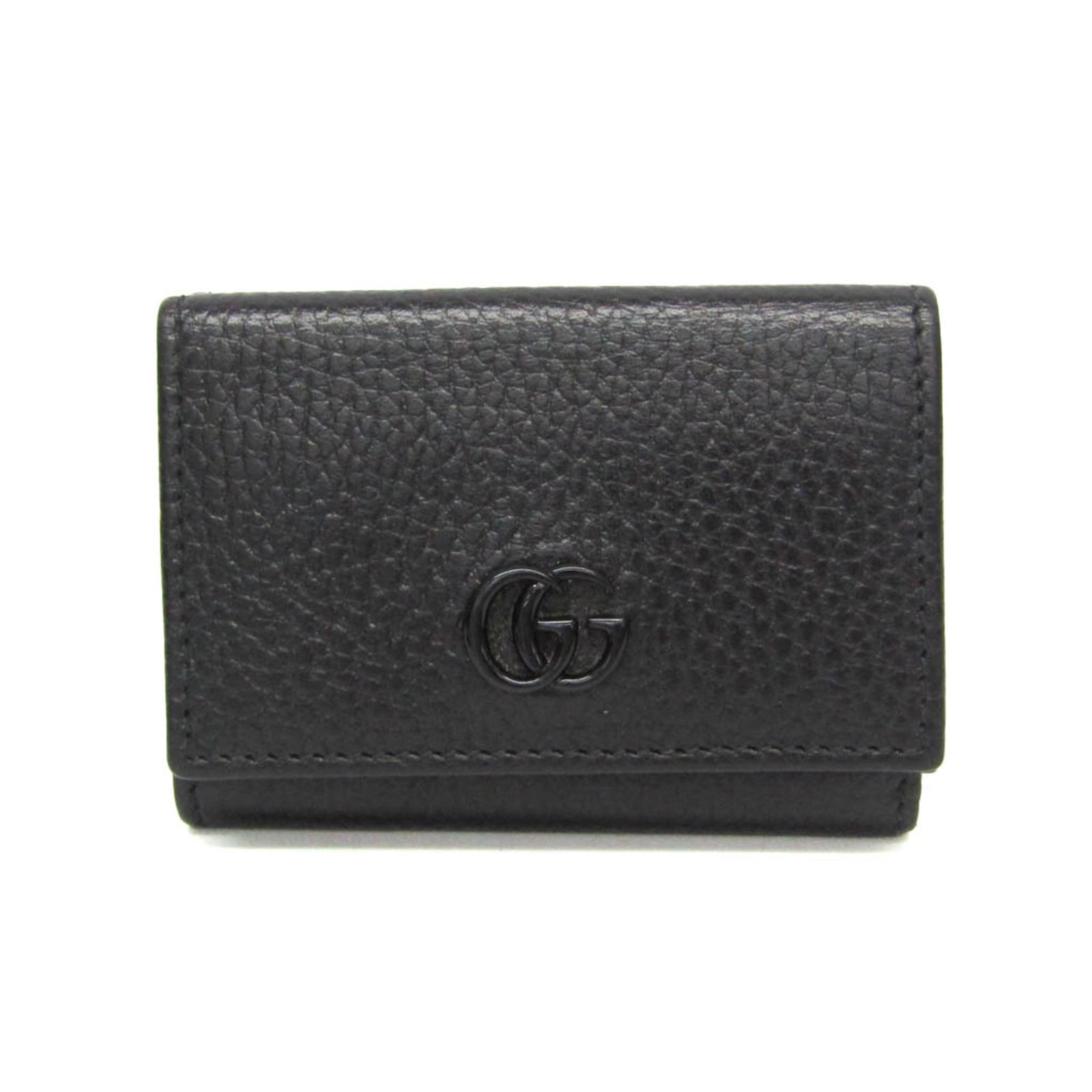 Gucci wallet leather tri fold: Gucci wallet leather tri fold The Gucci wallet leather tri fold features a sleek black design with a snap fastener closure, perfect for carrying essentials in style. With three distinct pockets and co