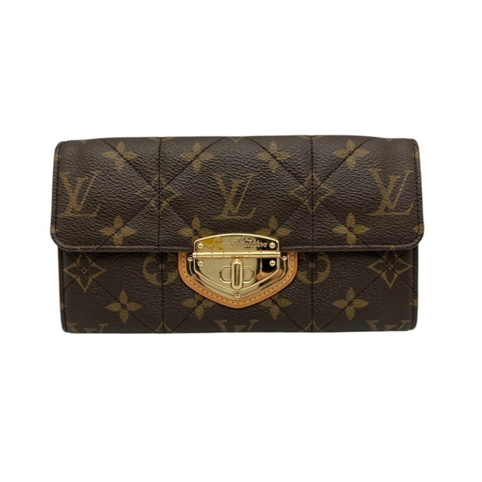 PVC bi-fold wallet from Louis Vuitton: PVC bi-fold wallet from Louis Vuitton PVC bi-fold wallet from Louis Vuitton features the iconic Monogram pattern in brown, with a serial number marked on the body. Made from high-quality PVC material,