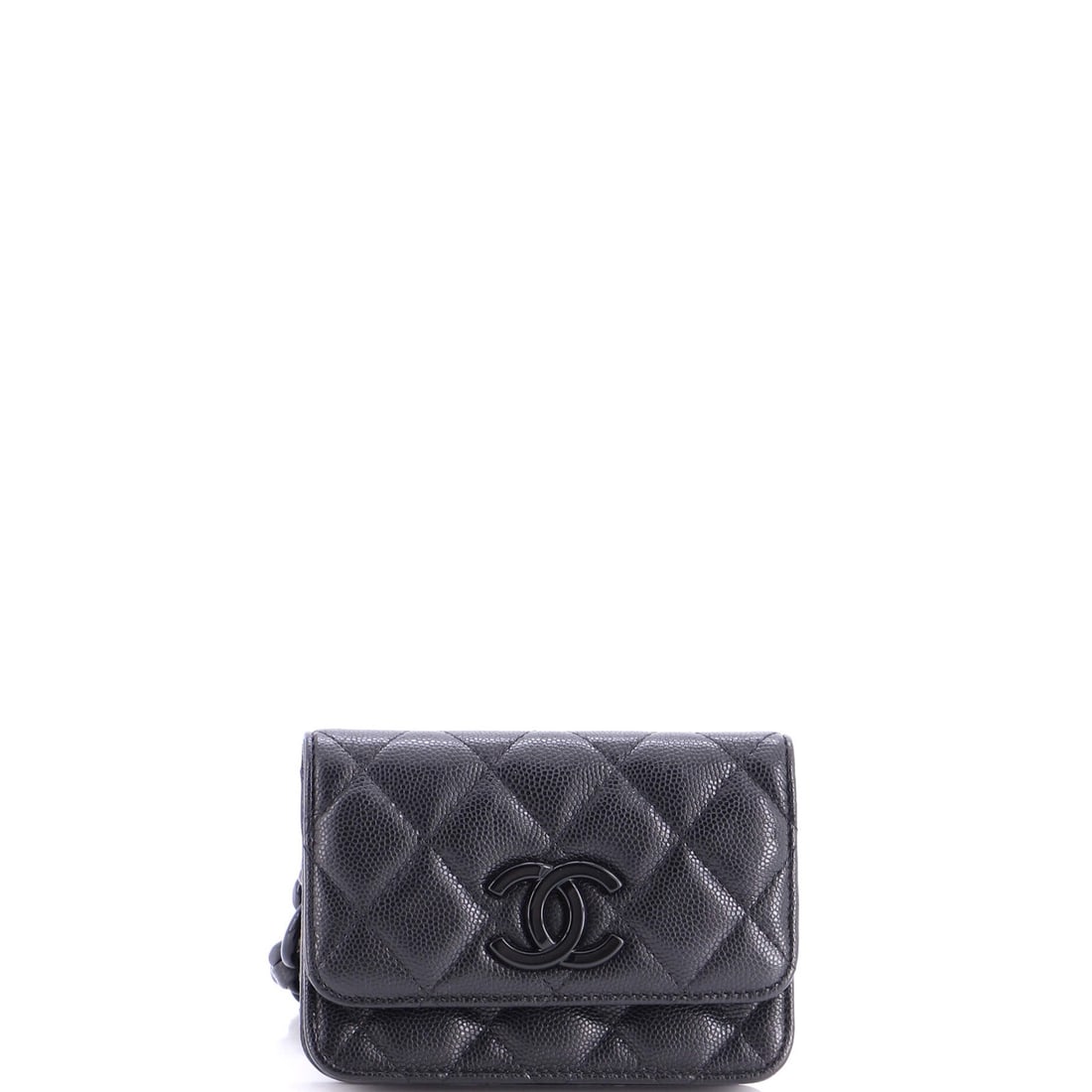 Caviar Quilted Card Holder Flap Bag My Everything Chanel Belt: Caviar Quilted Card Holder Flap Bag My Everything Chanel Belt Black quilted caviar leather Chanel belt bag with flap card holder, featuring a unique combination of style and functionality. Measuring a
