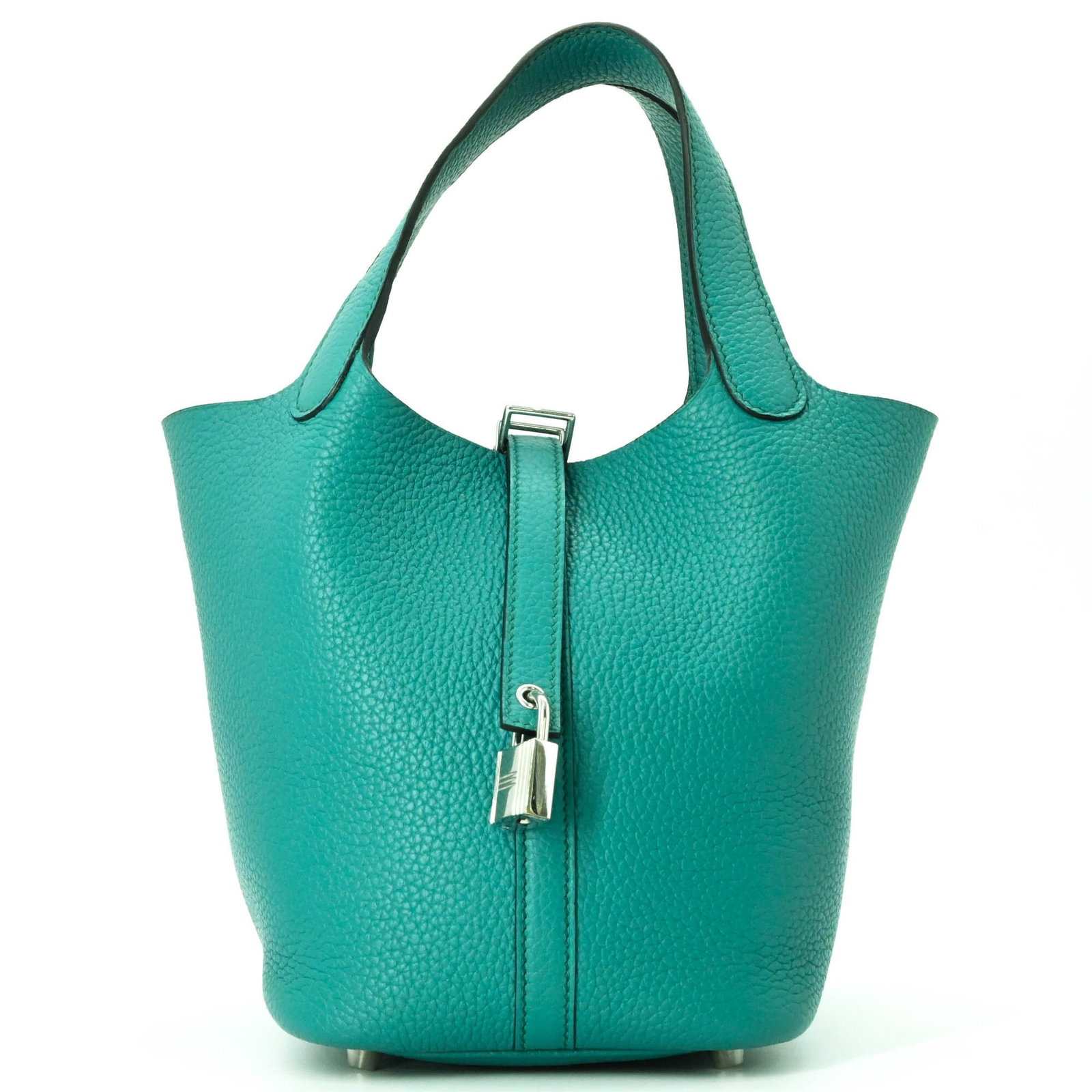 Hermes Handbag Taurillon Leather Clemence: Hermes Handbag Taurillon Leather Clemence Taurillon clemence leather gives this Herm?s handbag its distinctive softness and suppleness. The green color adds a touch of elegance to the classic design,