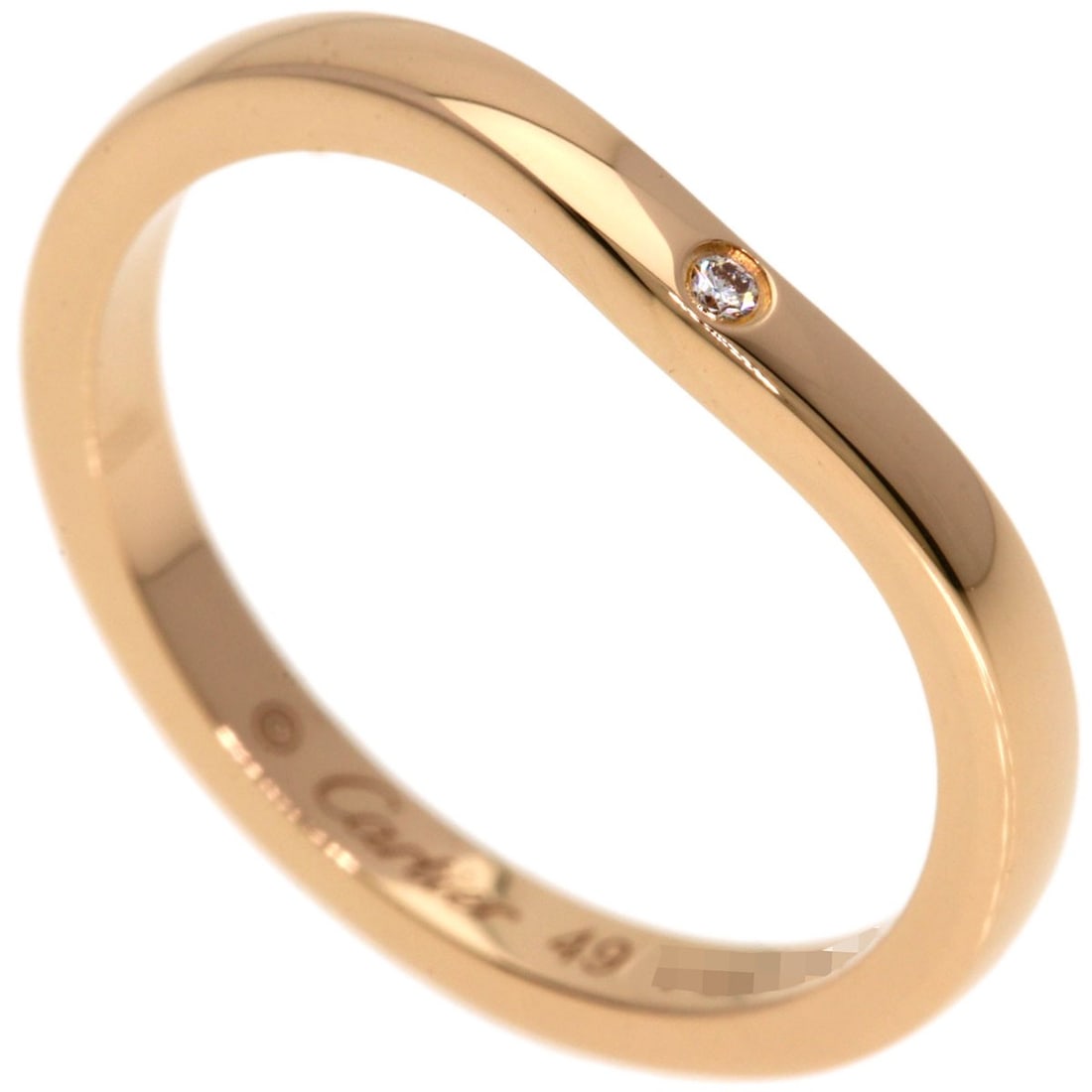 Cartier Curves Ballerina 3P Diamond Pink Gold Ring K18 (1 of 6)
