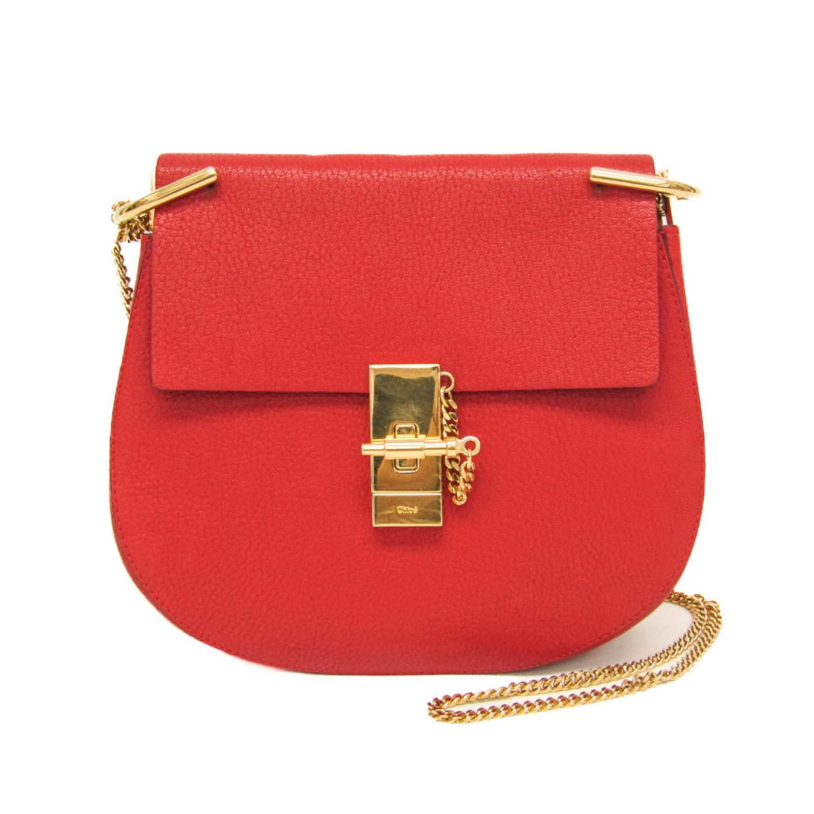 Shoulder bag leather chlo: Shoulder bag leather chlo The Chlo Drew shoulder bag features a striking red leather exterior with gold hardware, adding a touch of elegance to its classic design. With an open pocket and adjustable
