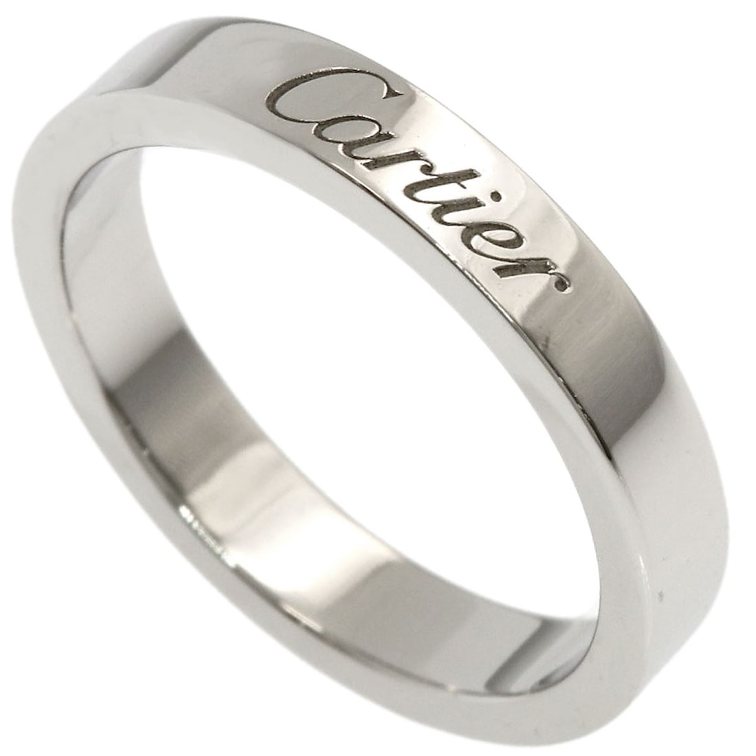Cartier Flatband #46 Ring Platinum Pt950: Cartier Flatband #46 Ring Platinum Pt950 Cartier Flatband #46 Ring Platinum Pt950 - A sleek and sophisticated platinum ring featuring the iconic Cartier flatband design, crafted from high-quality PT95