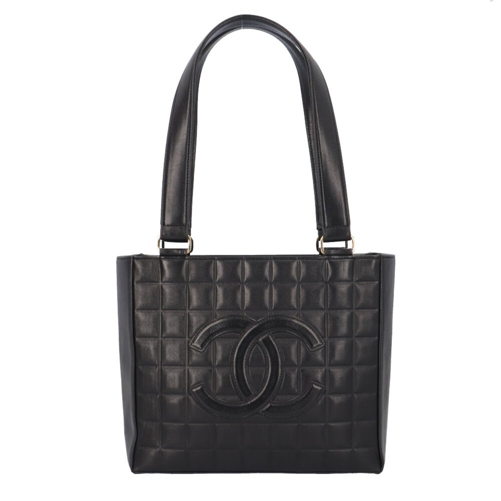 Shoulder Bag Leather Chanel: Shoulder Bag Leather Chanel Black lambskin leather shoulder bag from Chanel, measuring 21cm x 24.5cm x 8cm. This Italian-made bag features high-quality leather construction and a classic design that