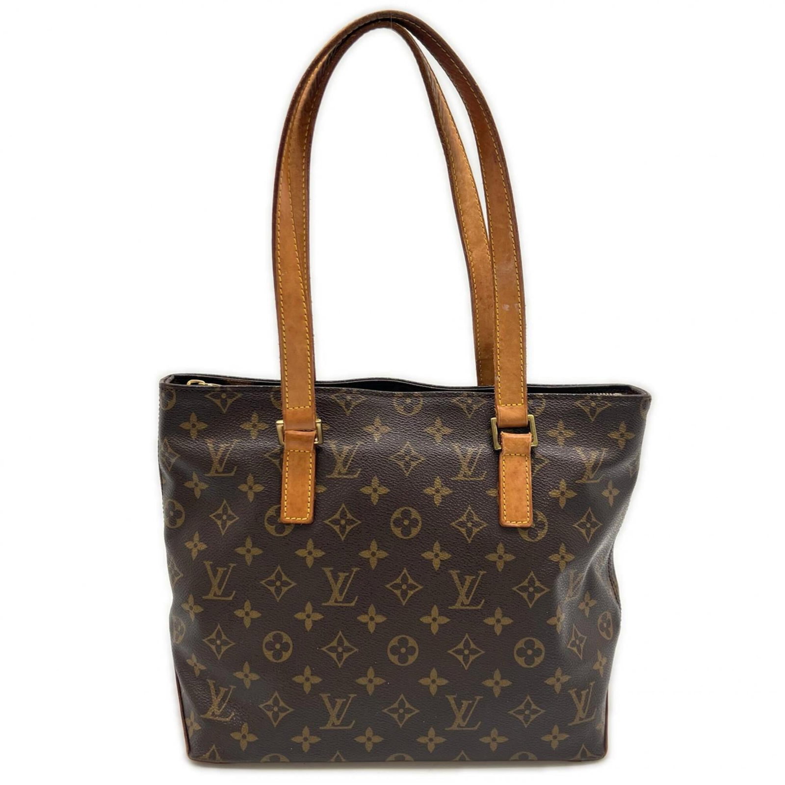 Canvas Leather Coated Handbag Vuitton Louis: Canvas Leather Coated Handbag Vuitton Louis Canvas Leather Coated Handbag Vuitton Louis. This brown handbag features coated canvas and leather, with a zipper closure and signature on the work.