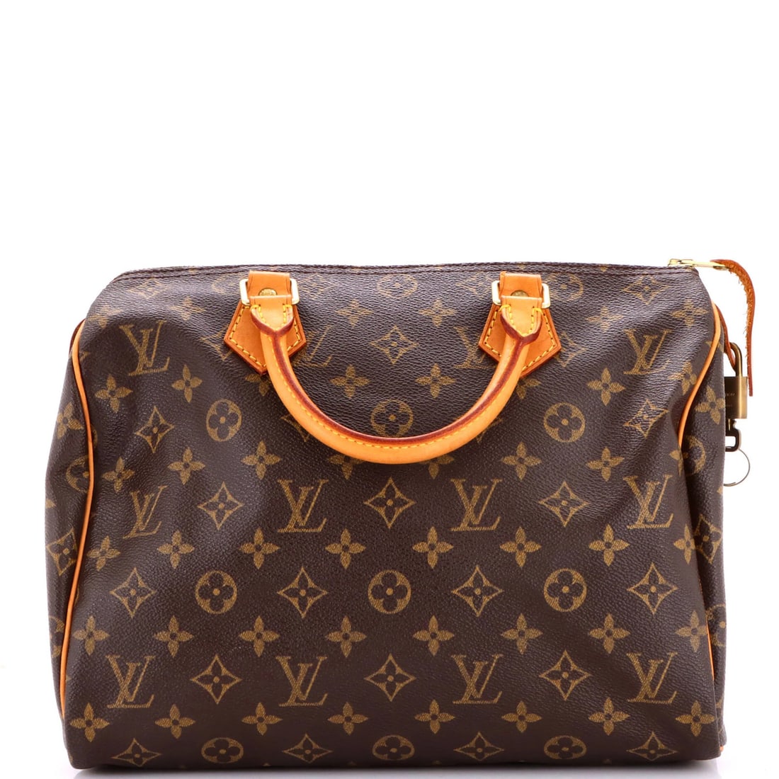 Louis Vuitton Speedy Handbag Monogram Canvas 30: Louis Vuitton Speedy Handbag Monogram Canvas 30 The Louis Vuitton Speedy Handbag Monogram Canvas 30 boasts a timeless design with its iconic monogram pattern and top handle. With a rich brown