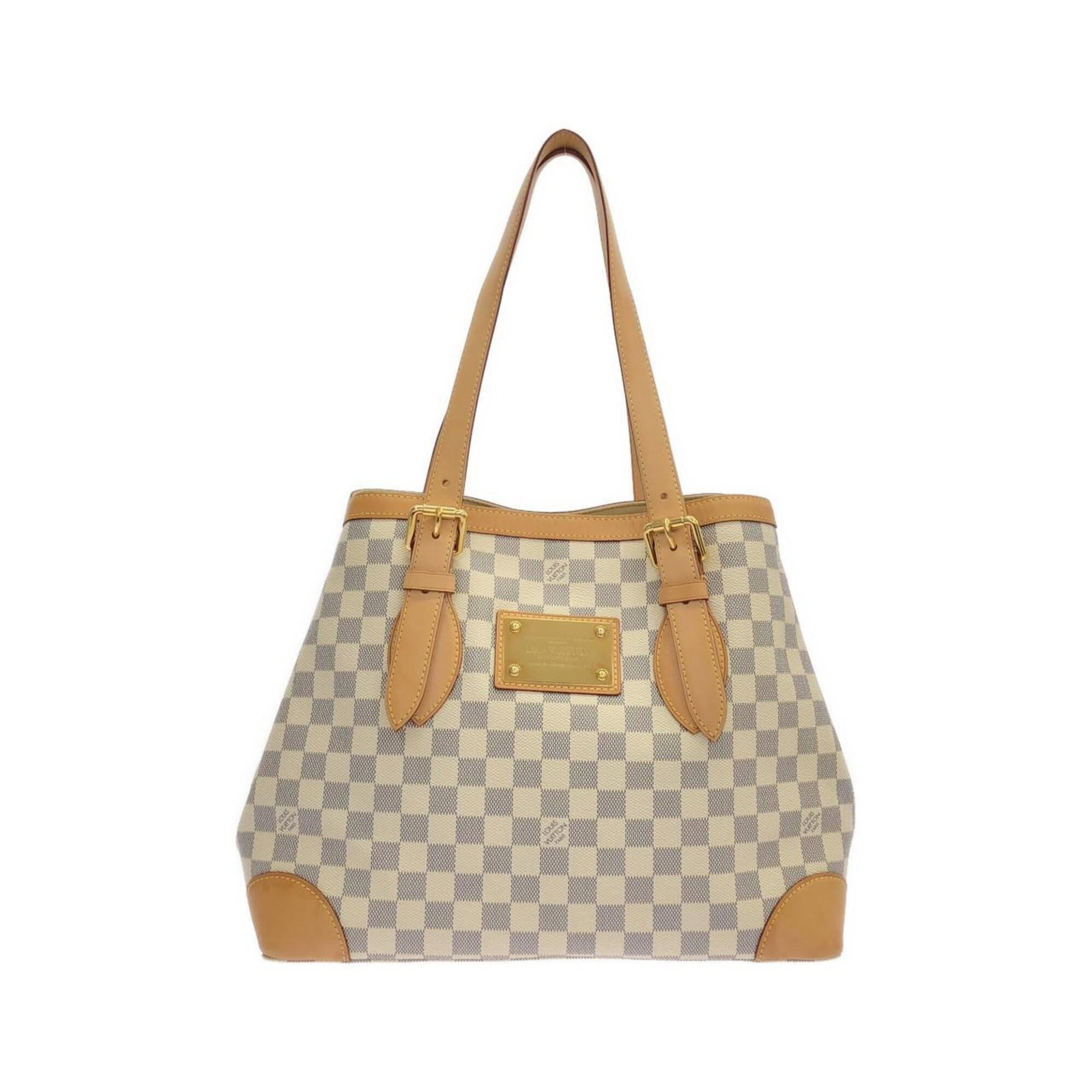 Canvas Coated Louis Vuitton Handbag: Canvas Coated Louis Vuitton Handbag Coated canvas construction and gold hardware add a touch of luxury to this Louis Vuitton handbag, featuring an Azur color that provides a sophisticated look.
