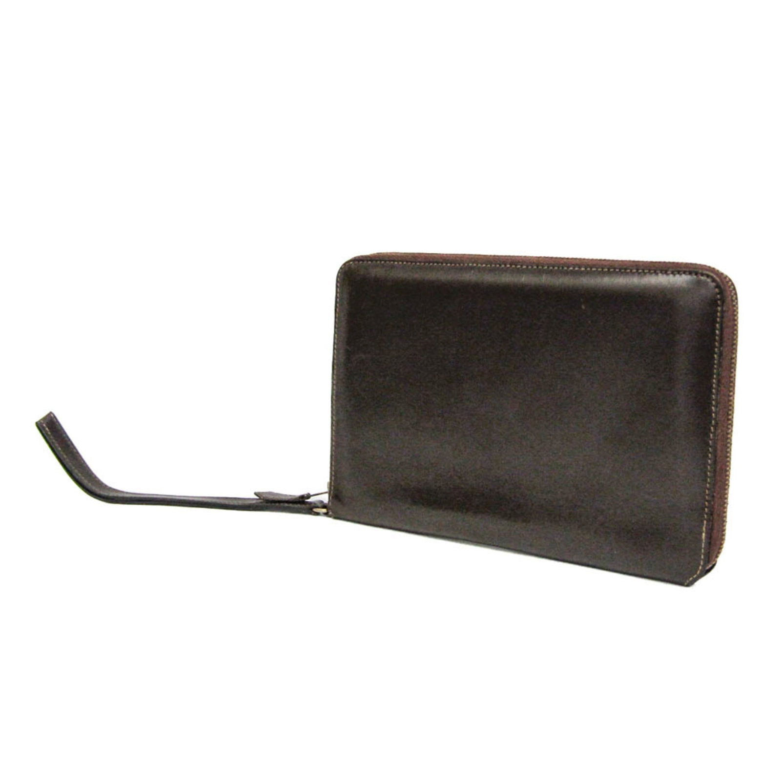 Hermes Long Wallet (Bi-Fold) Box Calf Leather: Hermes Long Wallet (Bi-Fold) Box Calf Leather Box calf leather craftsmanship meets timeless design in this bi-fold long wallet from Hermes. Made with attention to detail, its dark brown color and clas