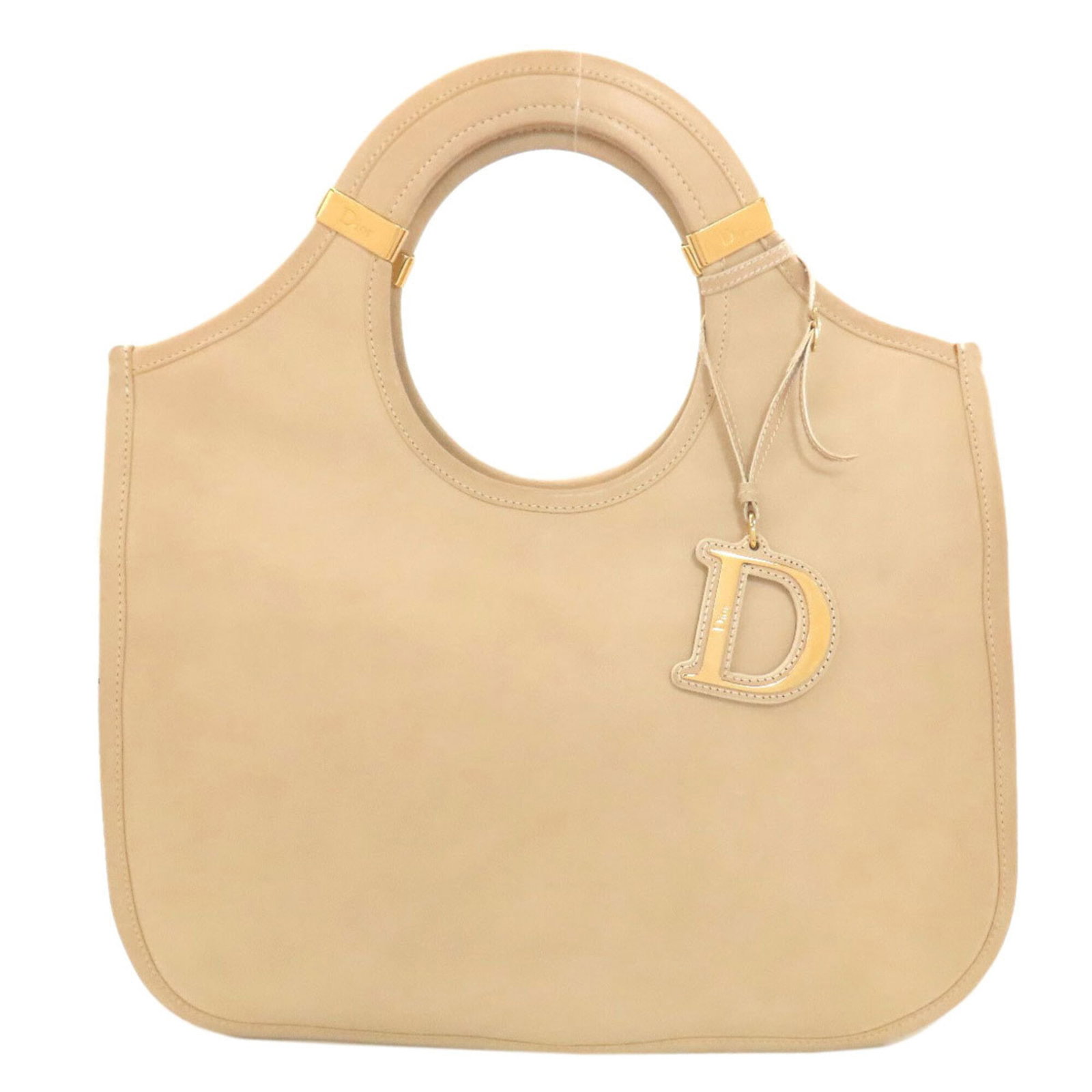 Handbag Christian Dior Leather: Handbag Christian Dior Leather This exquisite Christian Dior leather handbag boasts a timeless beige color and classic design, measuring 26cm x 37.5cm x 10cm. Crafted from high-quality leather, its el