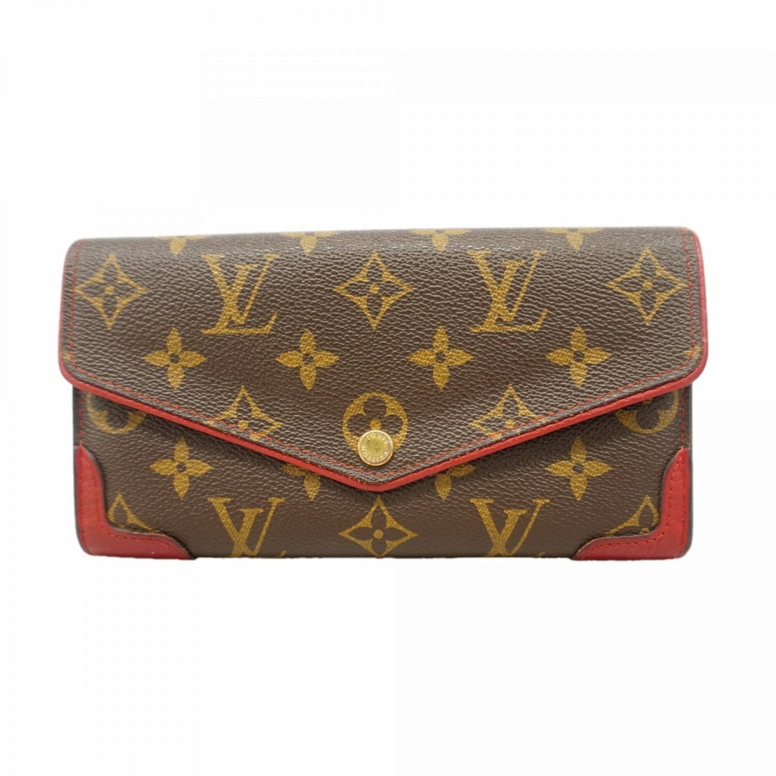 Vuitton Wallet Bi Fold Louis: Vuitton Wallet Bi Fold Louis Cerise-colored bi-fold wallet from Louis Vuitton, featuring a classic design with a long, structured shape. The M61184 model boasts a sleek and sophisticated aesthetic,