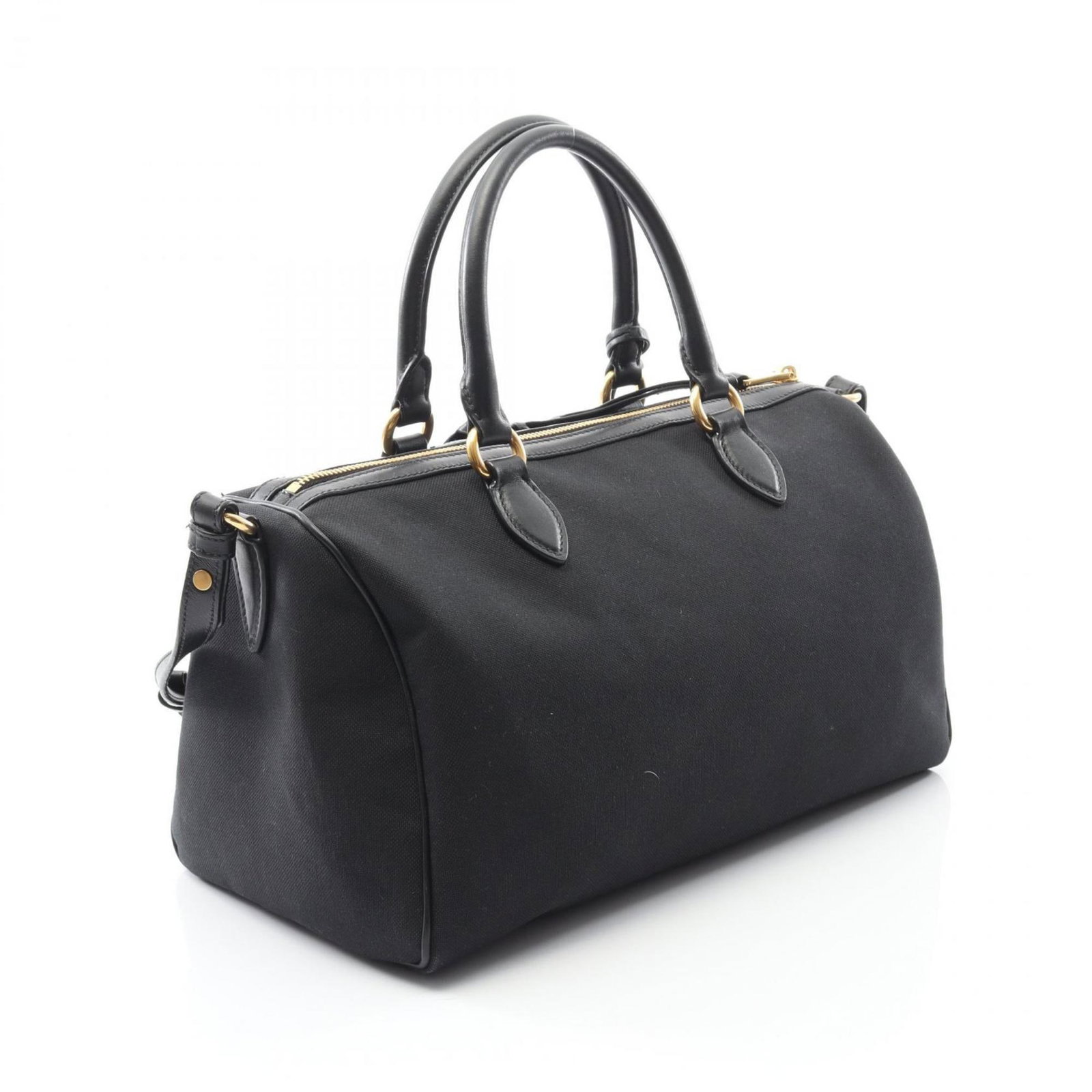 Canvas Leather Prada Handbag - 2