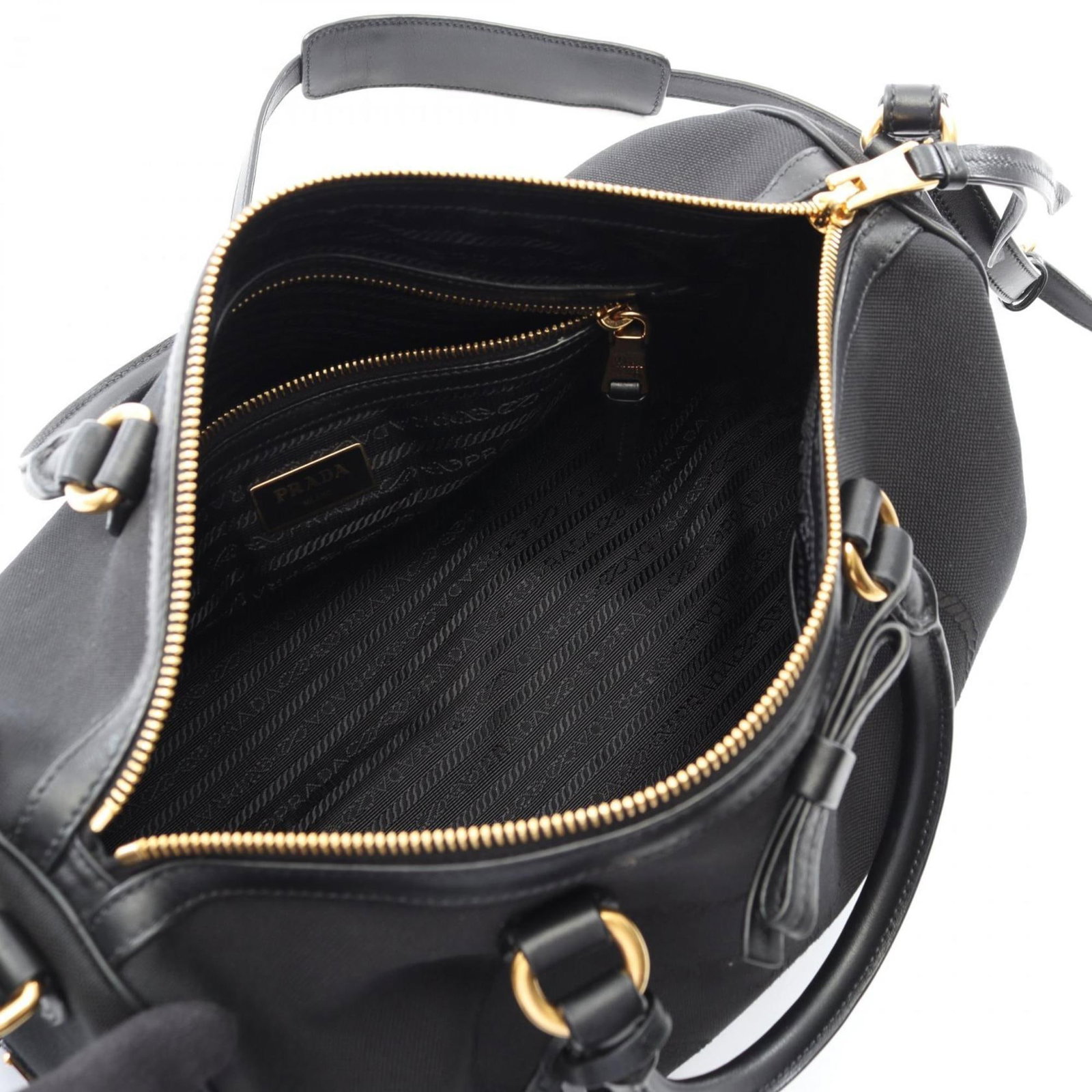 Canvas Leather Prada Handbag - 3