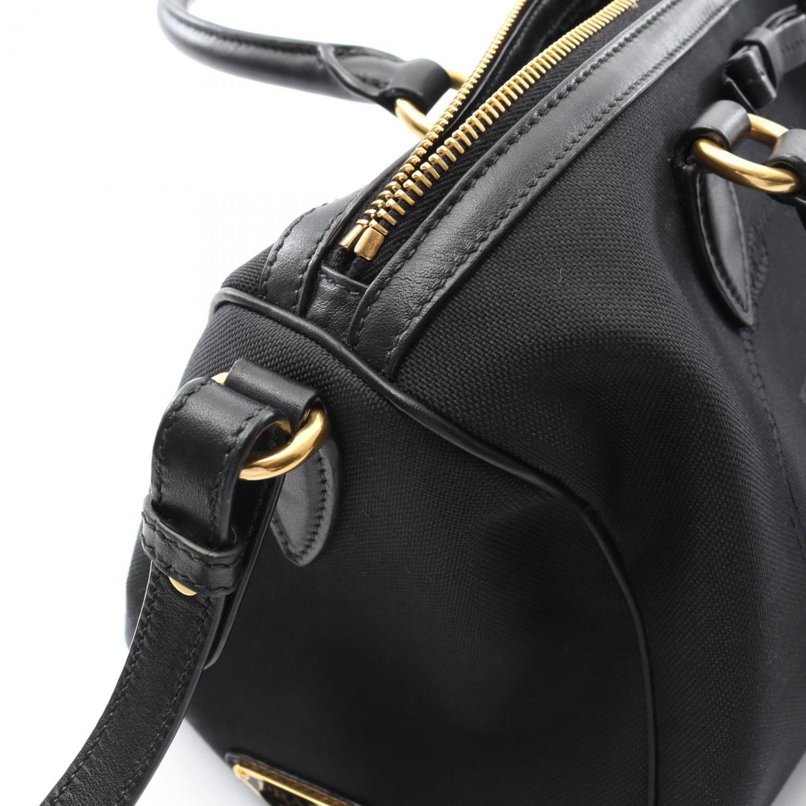 Canvas Leather Prada Handbag - 8