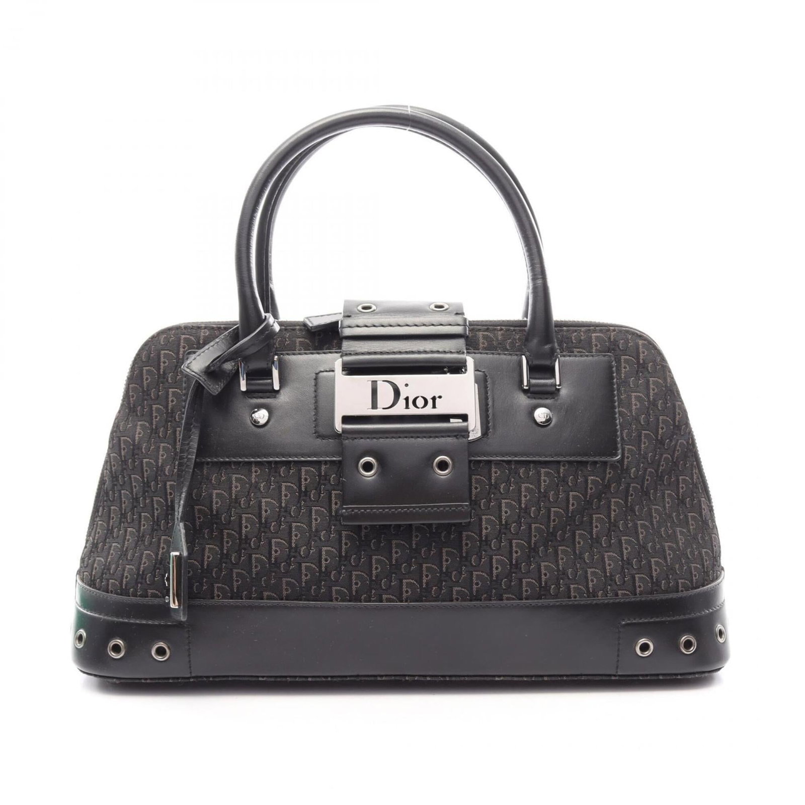 Christian Dior leather canvas handbag: Christian Dior leather canvas handbag Christian Dior leather canvas handbag in black, measuring 18cm x 33cm x 11cm. This stylish bag features a combination of canvas and leather materials, making it