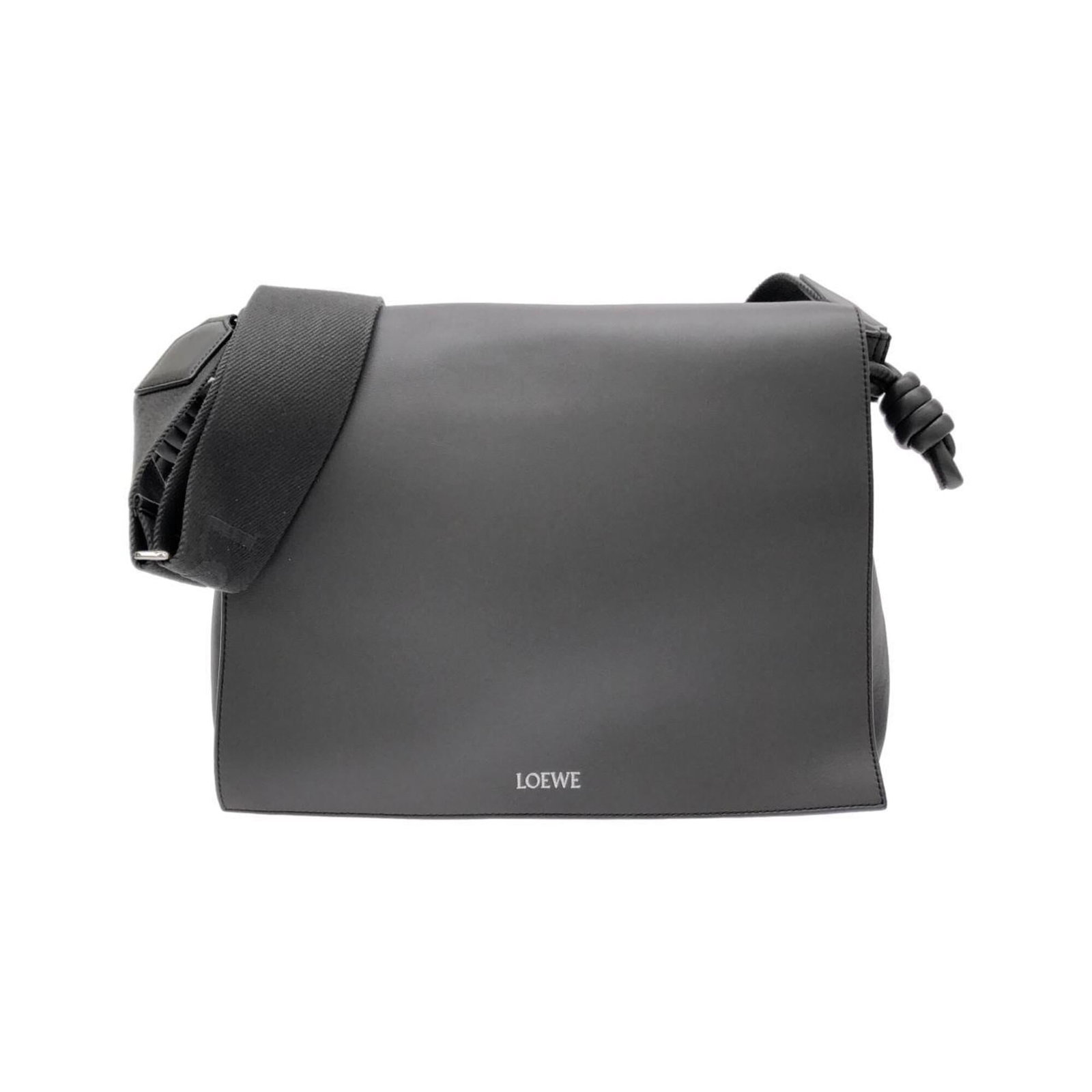 Leather shoulder bag by Loewe: Leather shoulder bag by Loewe Dark gray leather shoulder bag by Loewe, measuring 25.5cm x 33cm x 11.5cm. This stylish bag features high-quality leather construction and a sleek design that makes it pe