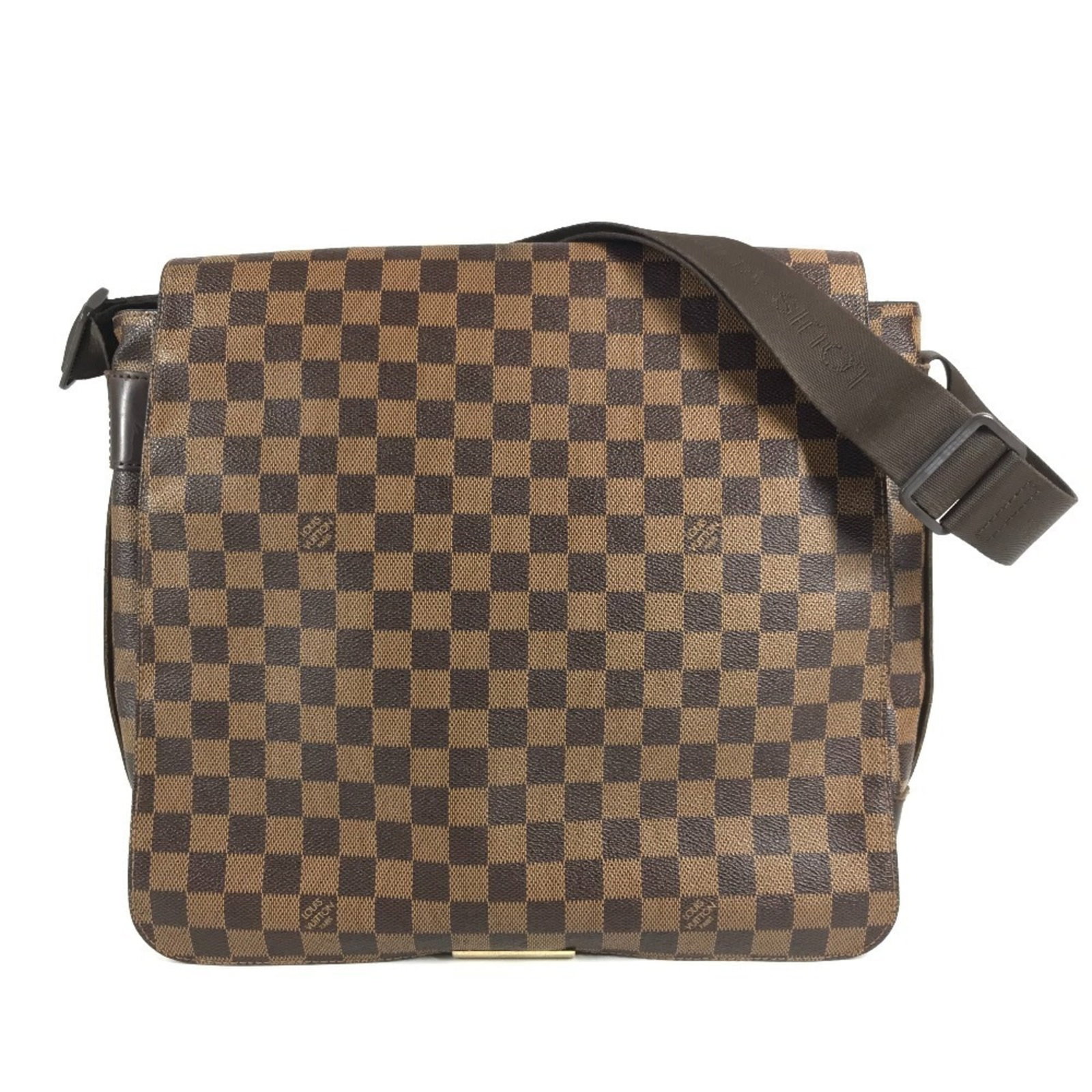 Damier canvas shoulder bag from Louis Vuitton: Damier canvas shoulder bag from Louis Vuitton Damier canvas shoulder bag from Louis Vuitton, featuring the iconic Damier pattern in brown and Ebene colors. Made from high-quality Damier canvas