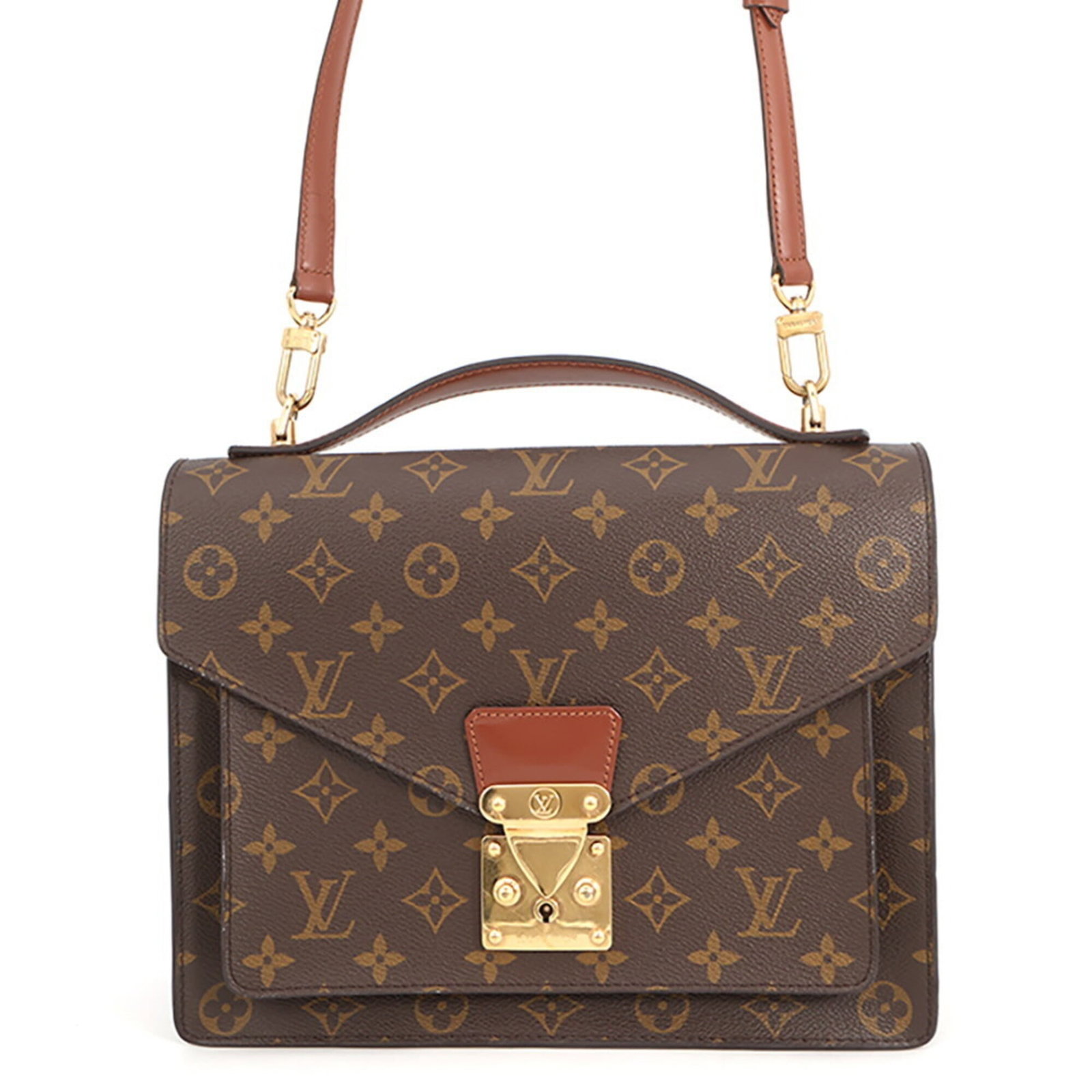 Shoulder bag Monogram Louis Vuitton: Shoulder bag Monogram Louis Vuitton Monogram Louis Vuitton Shoulder Bag in Brown. This classic shoulder bag features the iconic Monogram pattern, crafted from high-quality materials and boasting a tim
