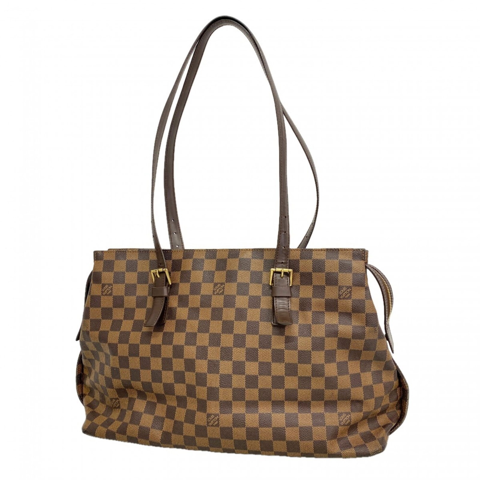 Louis Vuitton Tote Bag: Louis Vuitton Tote Bag Ebene-colored Louis Vuitton tote bag with dimensions 28cm x 40.5cm x 14cm, featuring the iconic monogram pattern and classic design that has become synonymous with luxury travel