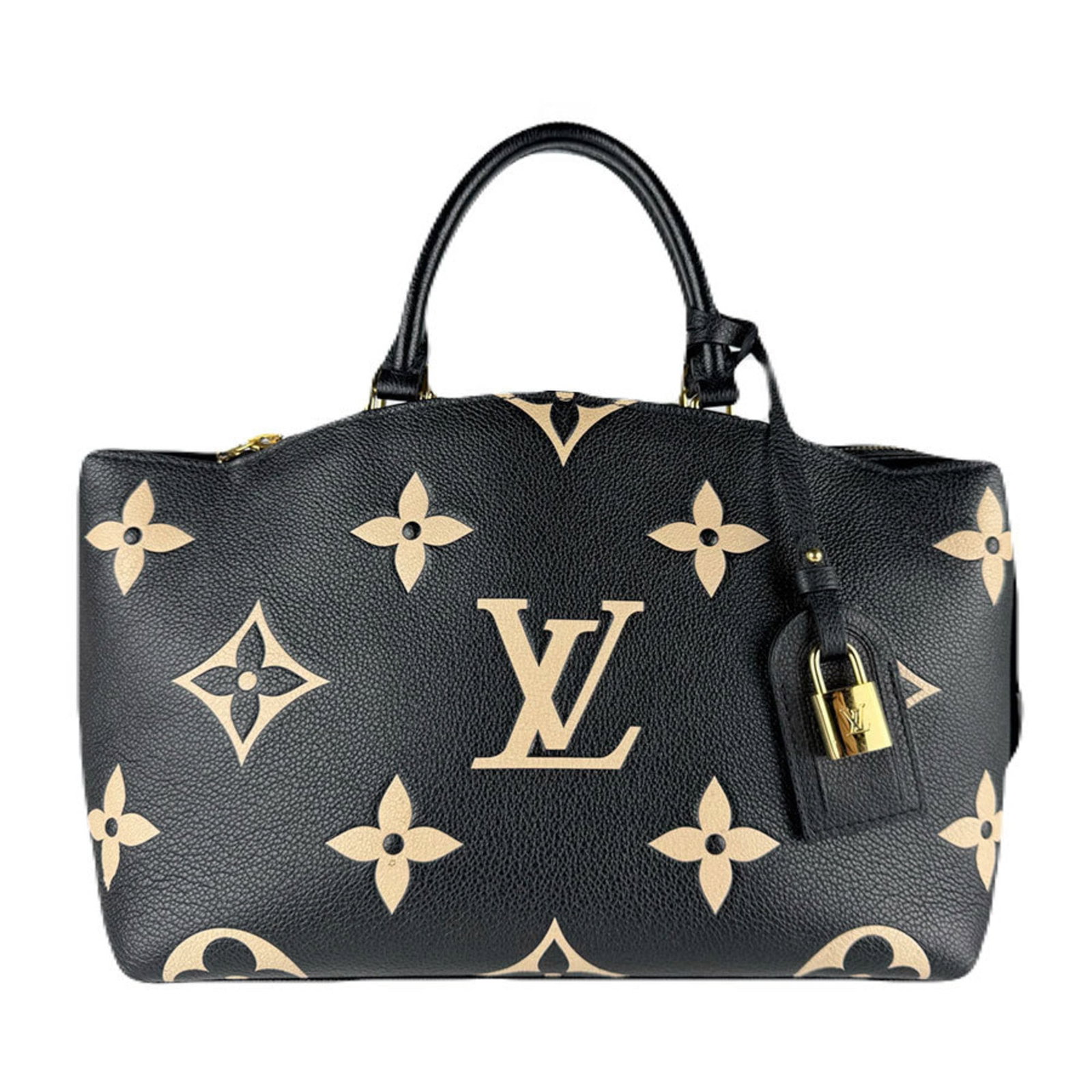 Louis Vuitton Handbag Shoulder Bag Monogram Empreinte: Louis Vuitton Handbag Shoulder Bag Monogram Empreinte The Louis Vuitton Handbag Shoulder Bag Monogram Empreinte boasts its iconic Beige and Black color combination, adorned with gold hardware. This st