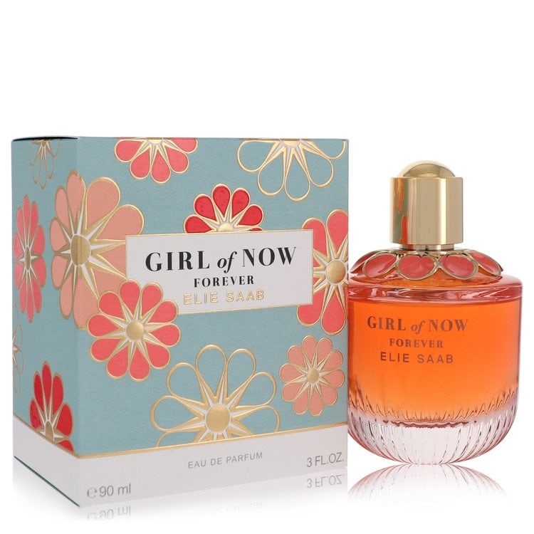 Girl of Now Forever by Elie Saab Eau De Parfum Spray 3 oz: Girl of Now Forever by Elie Saab Eau De Parfum Spray 3 oz Bright notes of lemon zest and tart raspberry combine at the opening of Girl of Now Forever, a fresh and feminine scent. Heart notes of black
