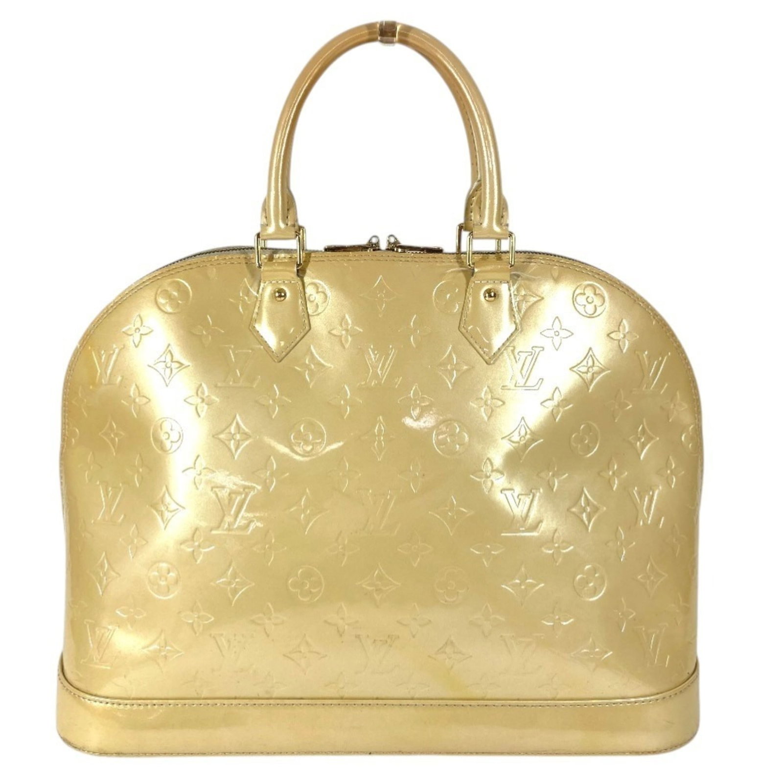 Tote Bag Monogram Handbag Louis Vuitton Vernis: Tote Bag Monogram Handbag Louis Vuitton Vernis Monogram Vernis tote bag from Louis Vuitton, featuring the iconic beige, blanc corail, and galle color combination. This stylish handbag measures 28cm x 