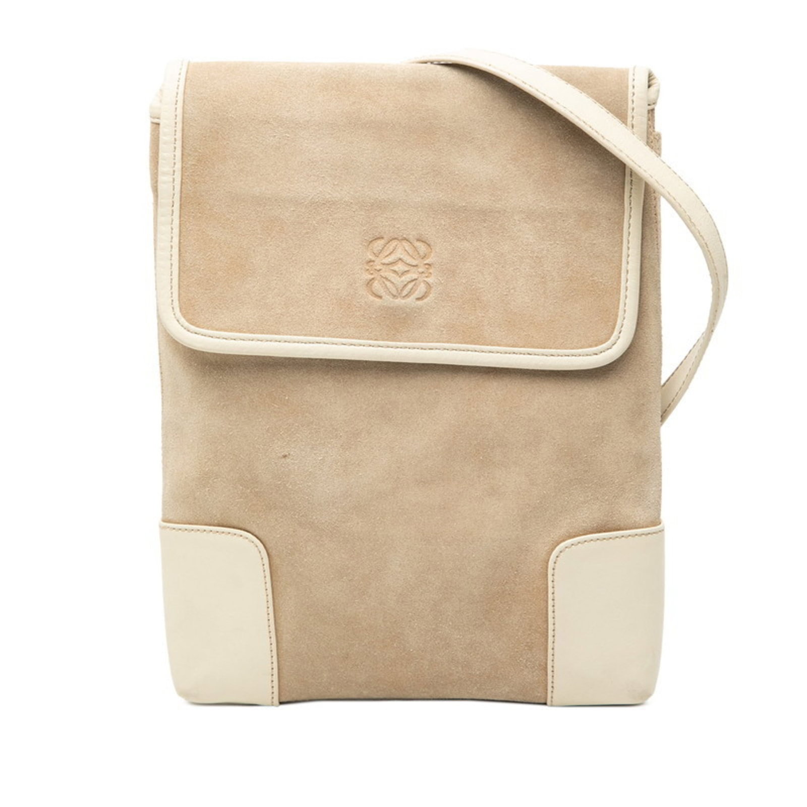 Leather shoulder bag by Loewe: Leather shoulder bag by Loewe Suede leather shoulder bag by Loewe, featuring a classic design with clean lines and understated elegance. Measuring 24.5cm x 18cm x 3cm, this stylish accessory adds a
