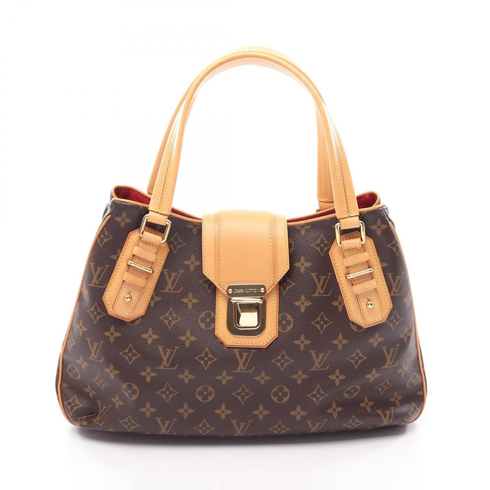 Canvas Leather Coated Handbag Vuitton Louis: Canvas Leather Coated Handbag Vuitton Louis Canvas Leather Coated Handbag Vuitton Louis. This brown, monogrammed handbag features coated canvas and leather materials, with a size of 25cm x 40cm x