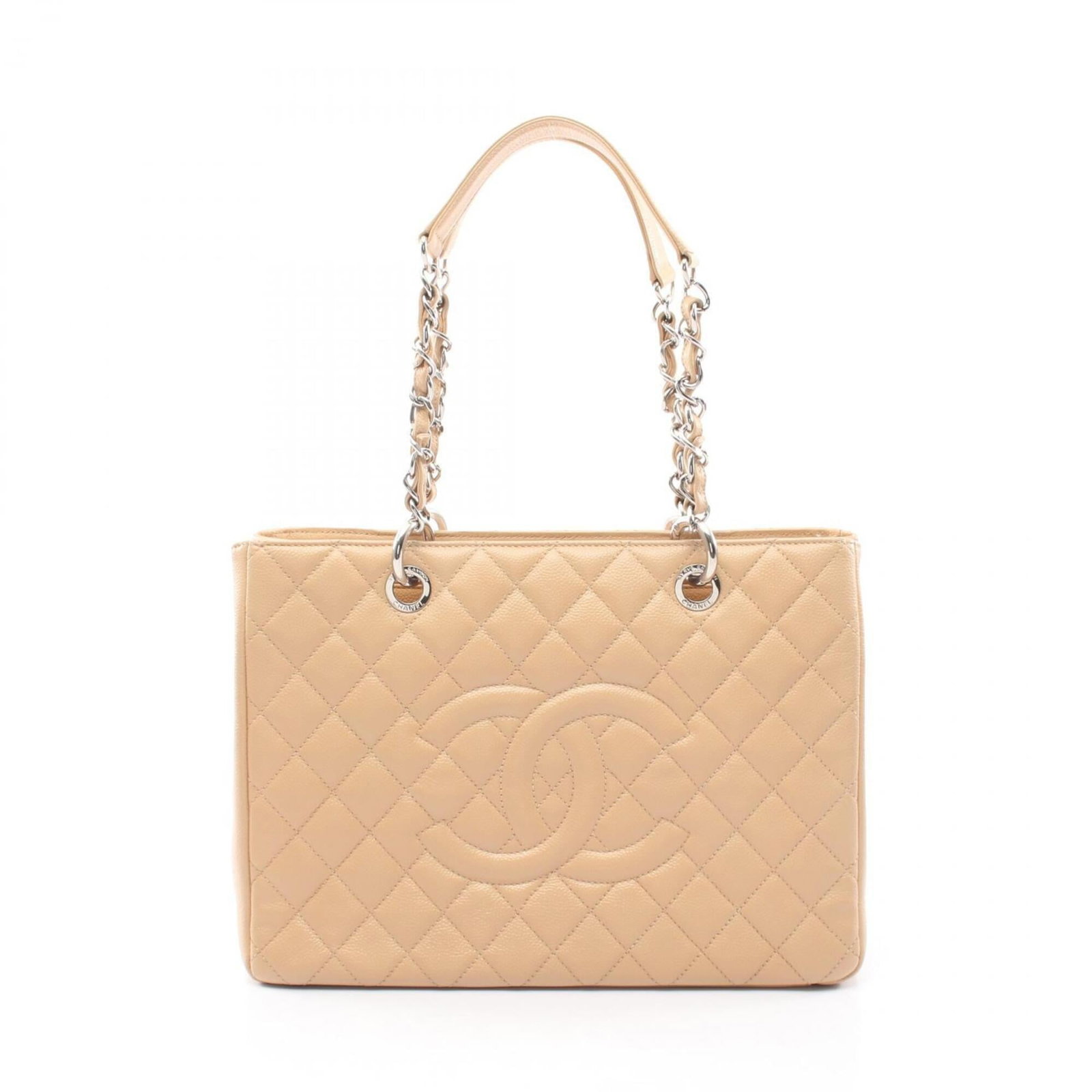 Chanel Handbag Tote Bag Grained Calfskin: Chanel Handbag Tote Bag Grained Calfskin Grained Calfskin Tote Bag in Beige from Chanel. This classic tote bag features a timeless design and premium materials, including genuine grained calfskin that