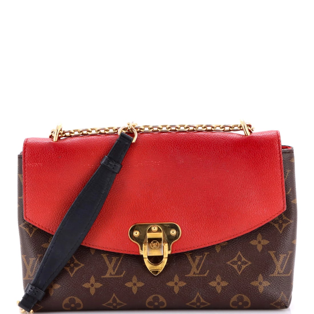 Saint Placide Handbag Monogram Canvas Leather Louis Vuitton: Saint Placide Handbag Monogram Canvas Leather Louis Vuitton Canvas Coated Leather Louis Vuitton Saint Placide Handbag in Red features a unique canvas exterior with leather accents, a distinctive