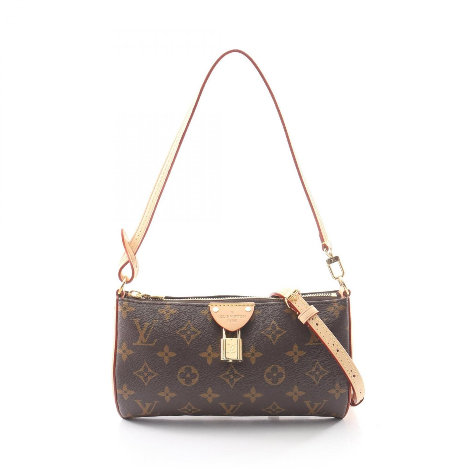 Louis Vuitton Handbag Pochette Pvc Leather: Louis Vuitton Handbag Pochette Pvc Leather Brown Louis Vuitton Pochette Handbag in PVC Leather. Made with PVC and leather, this pochette features a classic design with a brown color. The compact size