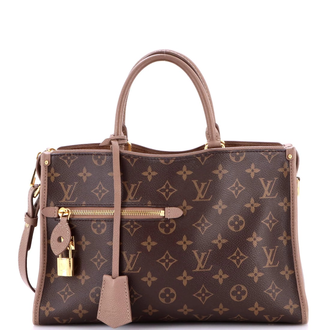 Louis Vuitton Popincourt NM Handbag Monogram Canvas with Leather PM: Louis Vuitton Popincourt NM Handbag Monogram Canvas with Leather PM Brown Louis Vuitton Popincourt NM Handbag Monogram Canvas with Leather PM features a classic totes design, measuring 8.5" tall and