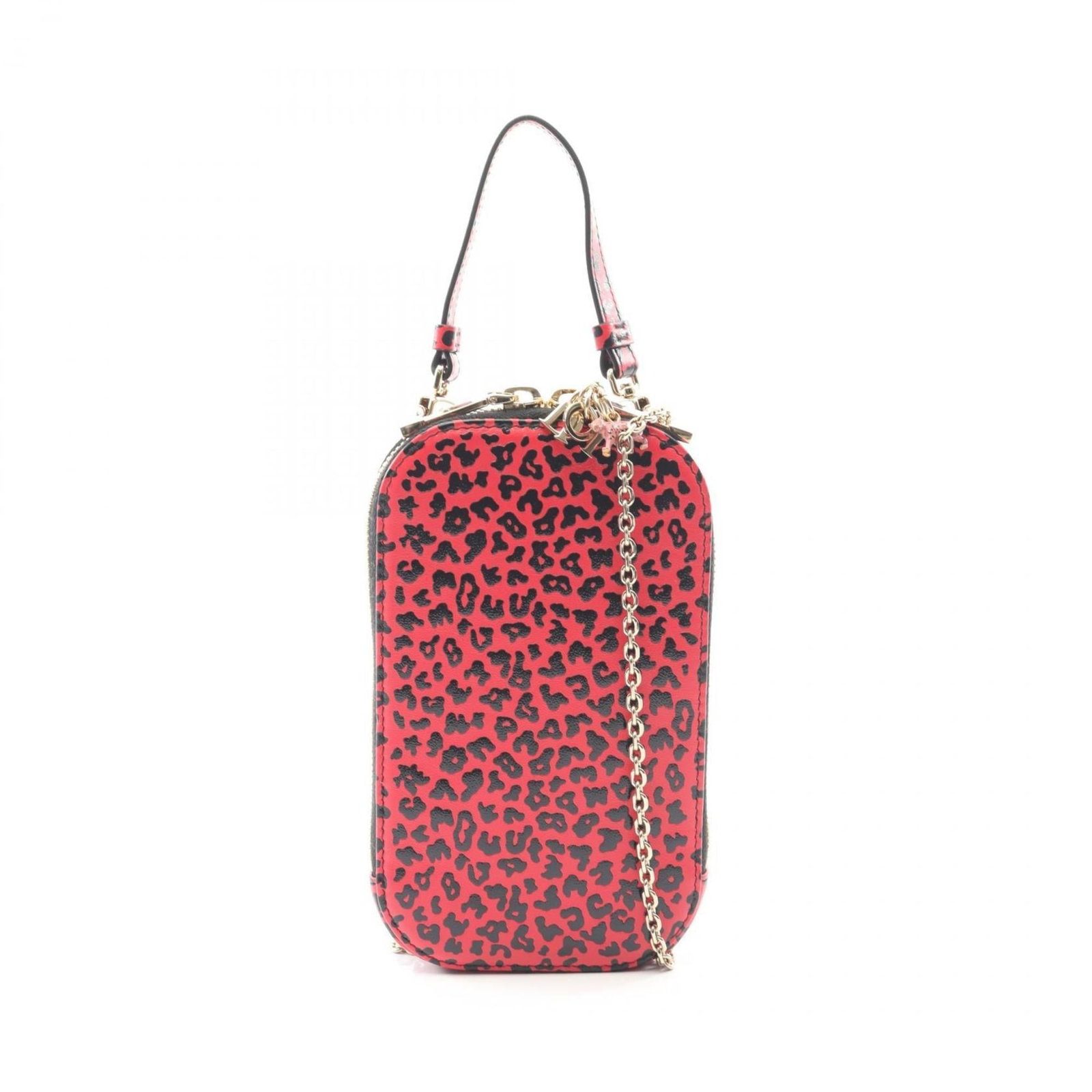 Handbag Christian Dior Leather: Handbag Christian Dior Leather Black and pink leather Christian Dior handbag with shoulder strap, measuring 18cm x 10cm x 2cm. The bag's sleek design and luxurious material make it a stylish