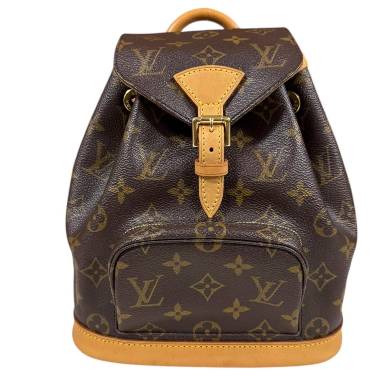 Louis Vuitton Backpack Monogram: Louis Vuitton Backpack Monogram Monogrammed with iconic Louis Vuitton style, this brown backpack boasts the unmistakable Monogram pattern. Crafted from high-quality materials and featuring a sturdy