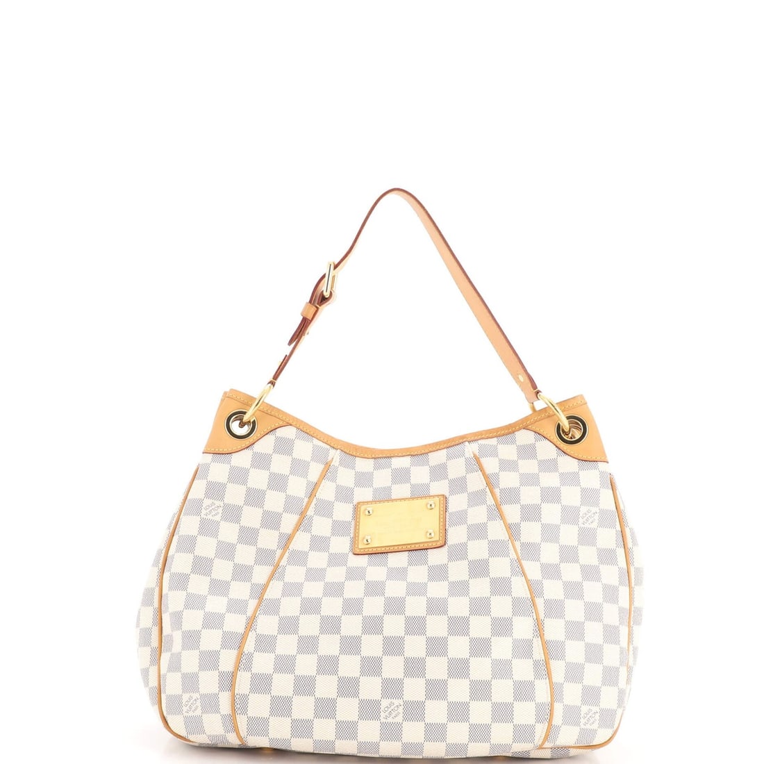 Handbag Louis Vuitton Damier Galliera PM: Handbag Louis Vuitton Damier Galliera PM Canvas exterior with classic Damier Galliera print, white on white design. Features a neutral microfiber interior and gold hardware, measuring 11.5" tall and