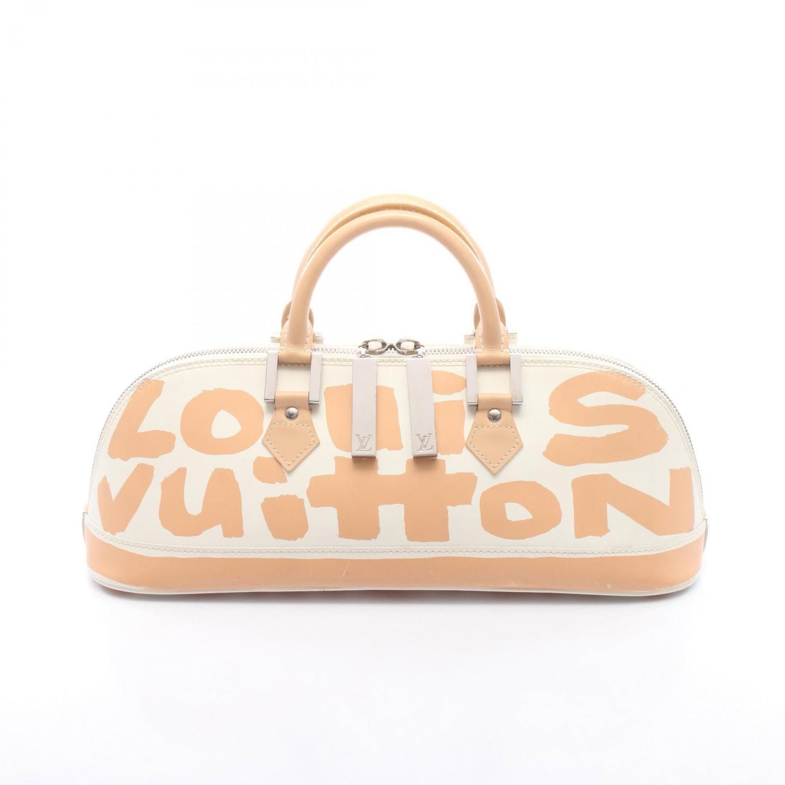 Louis Vuitton Handbag Leather: Louis Vuitton Handbag Leather Beige and White Louis Vuitton Handbag Leather. This women's handbag measures 14.5cm x 38cm x 12.5cm, featuring high-quality leather in a classic design. Made with