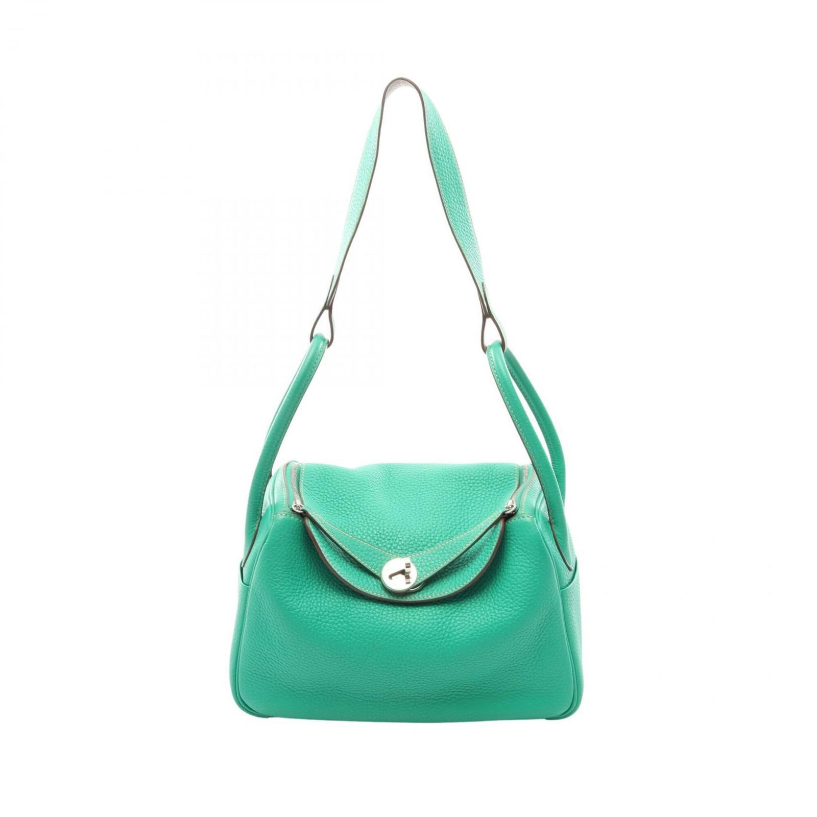 Clemence Handbag Leather Taurillon Shoulder Bag: Clemence Handbag Leather Taurillon Shoulder Bag The Clemence Handbag features Taurillon clemence leather in various colors, including Beige, Green, Gris Tourterelle, and Mint green. This shoulder bag 