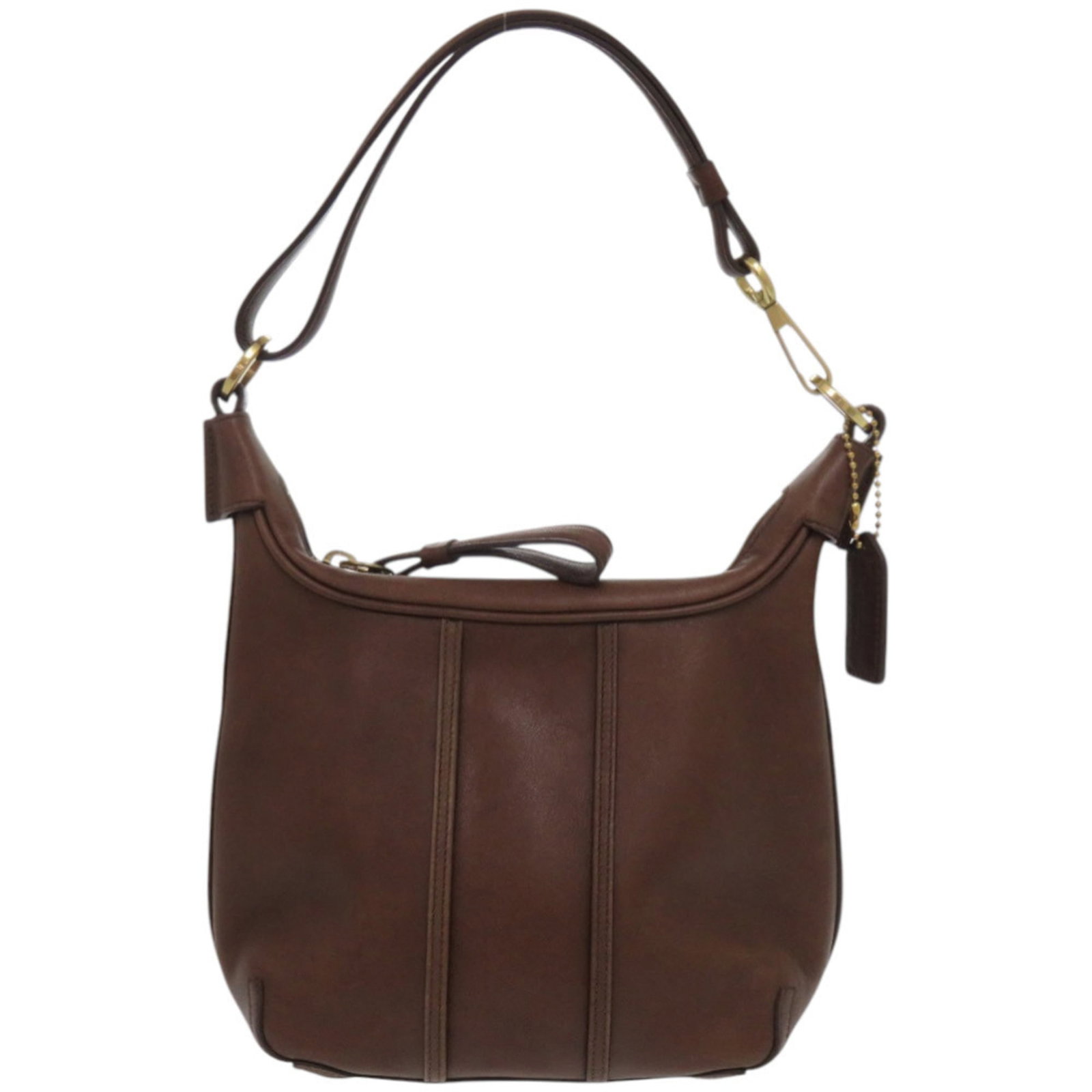 Shoulder Bag Leather Coach: Shoulder Bag Leather Coach Brown leather shoulder bag from Coach, made with high-quality materials and featuring a classic design. The bag measures 21.5cm x 22cm x 10cm and has no additional