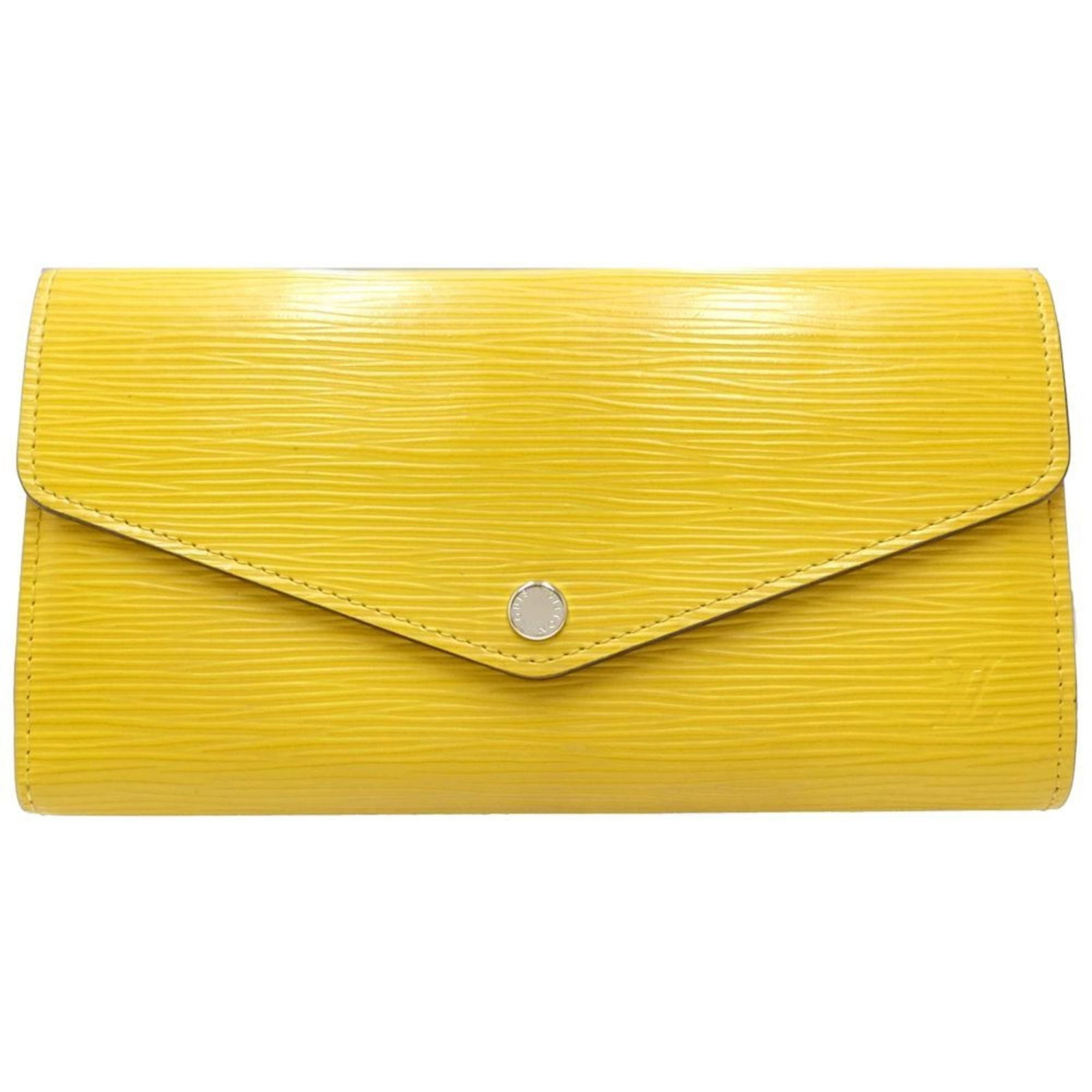 Epi Leather Bi Fold Wallet Louis Vuitton: Epi Leather Bi Fold Wallet Louis Vuitton Mimosa-colored Epi leather wraps around the edges of this bi-fold wallet, adding a touch of elegance to its classic design. The Louis Vuitton MPN M60589 featur