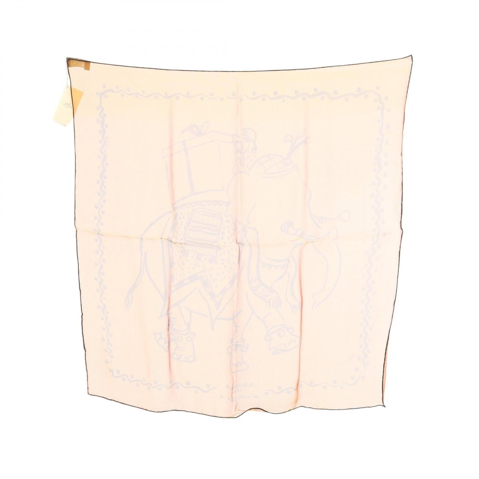 Hermes Silk Scarf: Hermes Silk Scarf Silk scarf from renowned French luxury brand Hermes, featuring vibrant orange color and precise dimensions at 42cm x 42cm. Made from high-quality silk material, this scarf showcases 