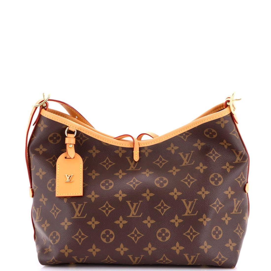 Hobo CarryAll Monogram Canvas PM Louis Vuitton: Hobo CarryAll Monogram Canvas PM Louis Vuitton Canvas Coated Hobo CarryAll Monogram Canvas PM Louis Vuitton features a classic brown exterior with scuffs, edge wear, and minor creases. The interior