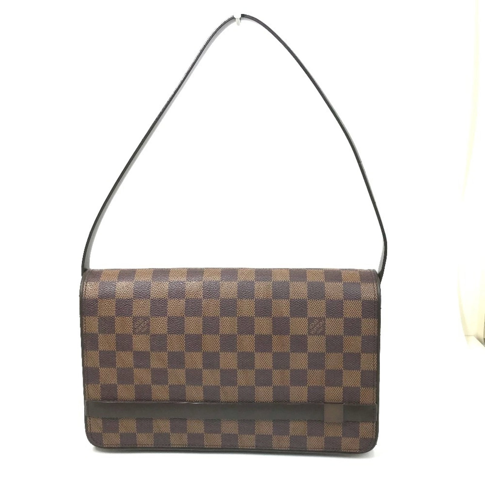 Shoulder Bag Damier Canvas by Louis Vuitton: Shoulder Bag Damier Canvas by Louis Vuitton Damier Canvas by Louis Vuitton Shoulder Bag - A timeless and iconic design, this shoulder bag features the classic Damier pattern in rich brown Ebene. Made