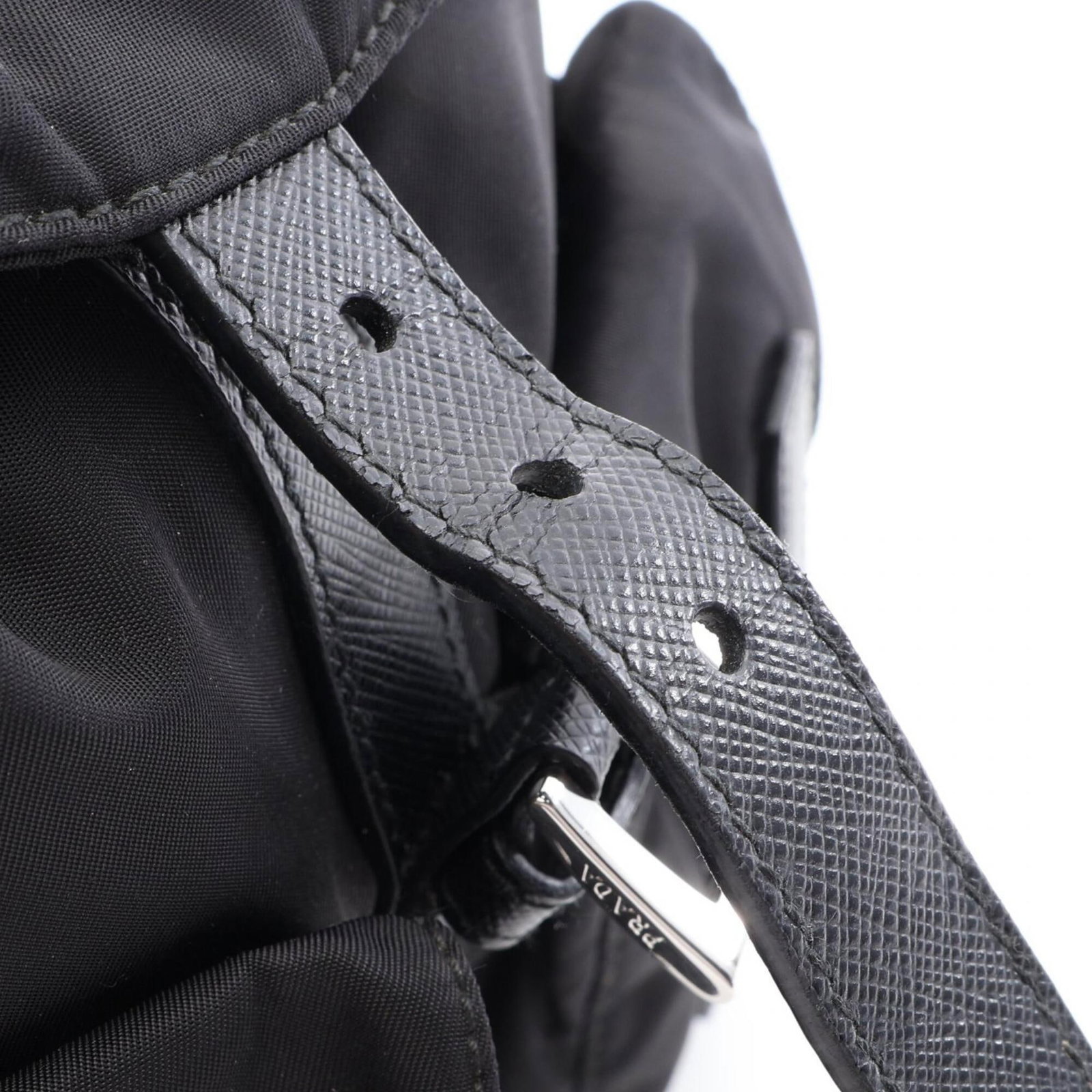 Nylon Leather Backpack Handbag - 8