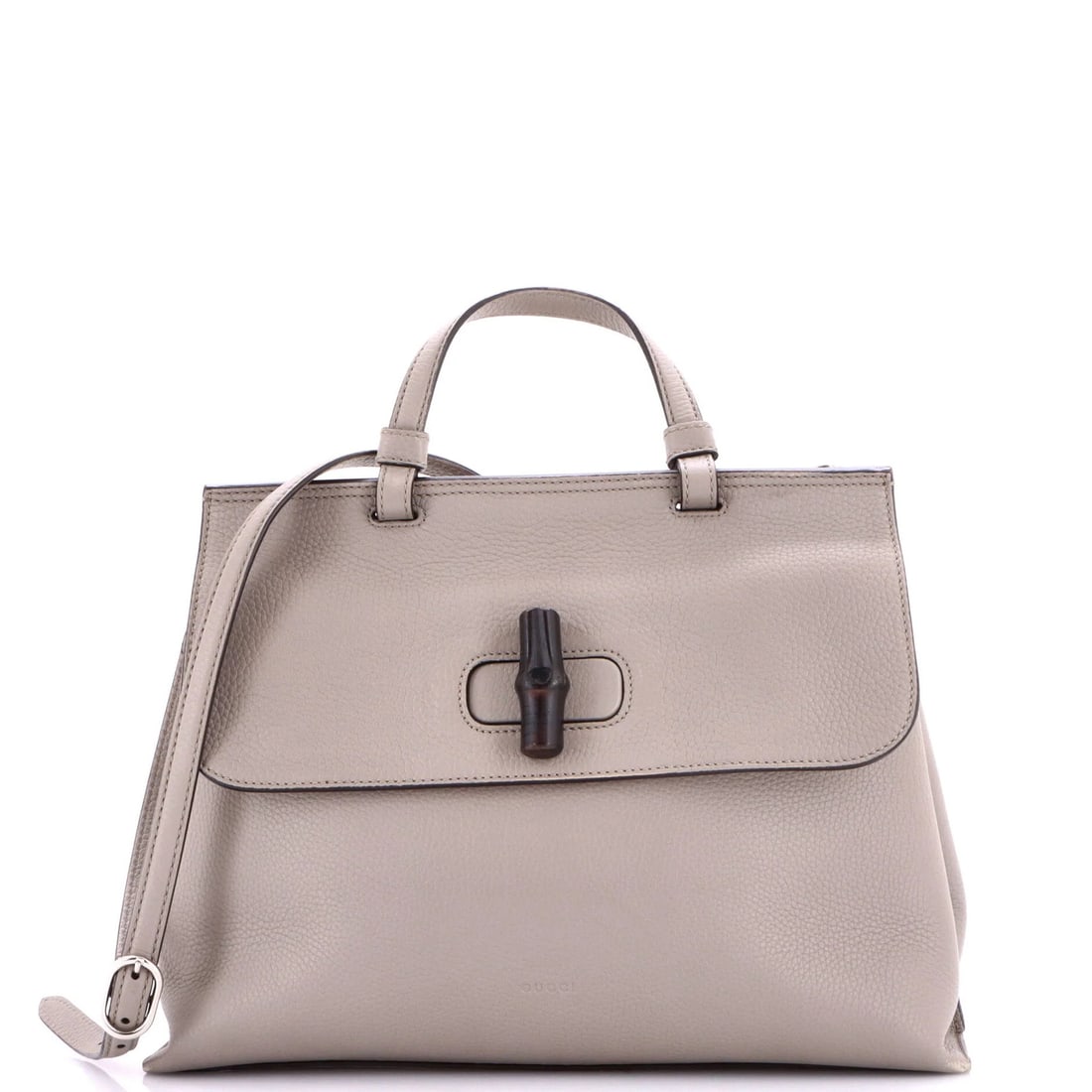 Bamboo Leather Medium Top Daily Bag Gucci Handle: Bamboo Leather Medium Top Daily Bag Gucci Handle Bamboo Leather Medium Top Daily Bag Gucci Handle features a stylish top handle design with a gray exterior, complemented by a multicolor, neutral