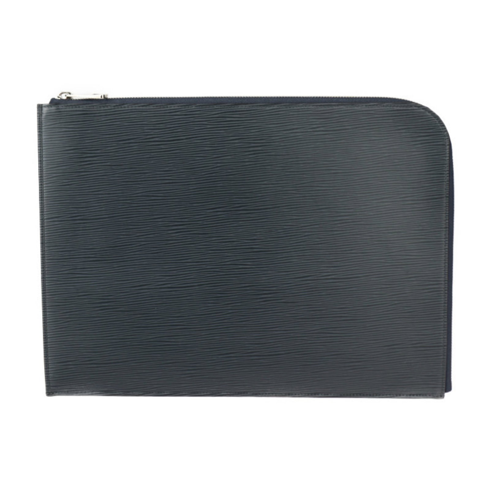 Louis Vuitton Clutch Bag Handbag Pochette Pouch Leather: Louis Vuitton Clutch Bag Handbag Pochette Pouch Leather Navy blue leather Louis Vuitton clutch bag features silver hardware, measuring 25cm x 34cm. Includes dust bag for storage and protection. A