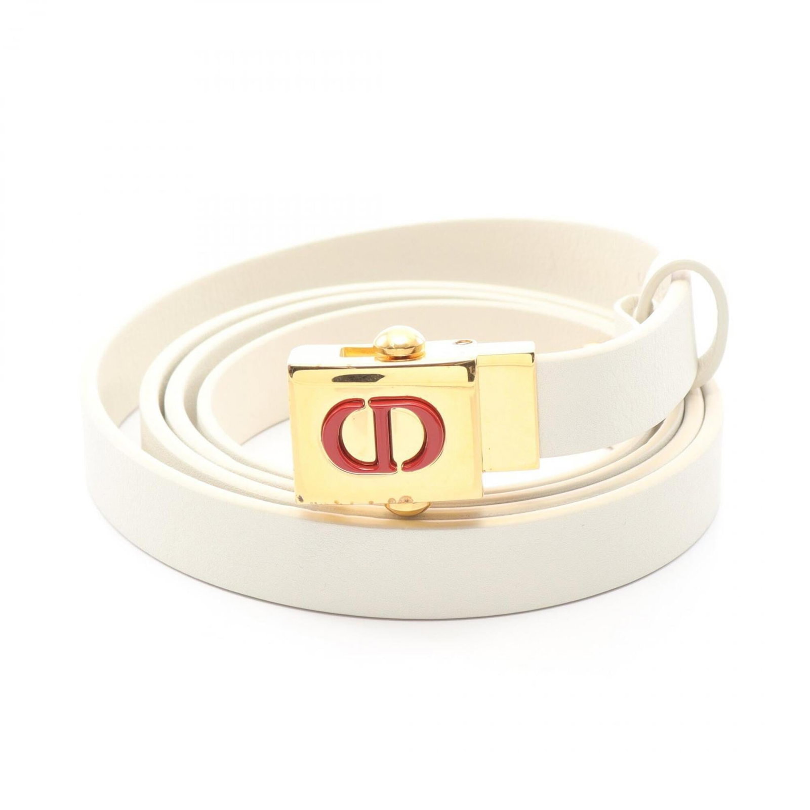 Standard Belt by Christian Dior: Standard Belt by Christian Dior Standard Belt by Christian Dior, crafted from crisp white leather with a subtle width of 1.5cm, boasts an elegant length range of 74cm to 84cm. The understated design
