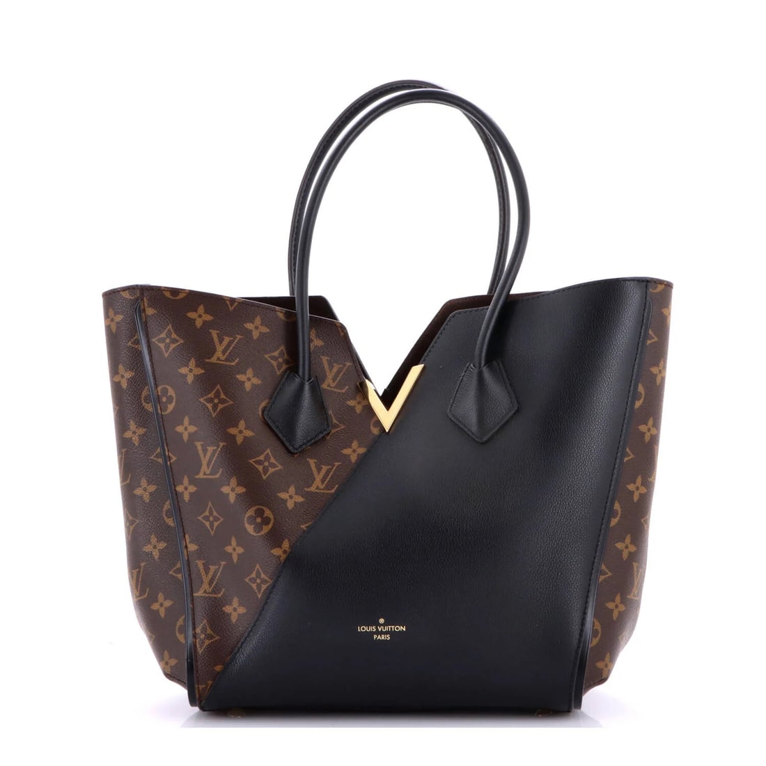 Louis Vuitton Kimono Handbag Monogram Canvas and Leather MM: Louis Vuitton Kimono Handbag Monogram Canvas and Leather MM Black Louis Vuitton Kimono Handbag in Monogram Canvas and Leather MM, featuring a classic tote design with a signature black exterior. The b