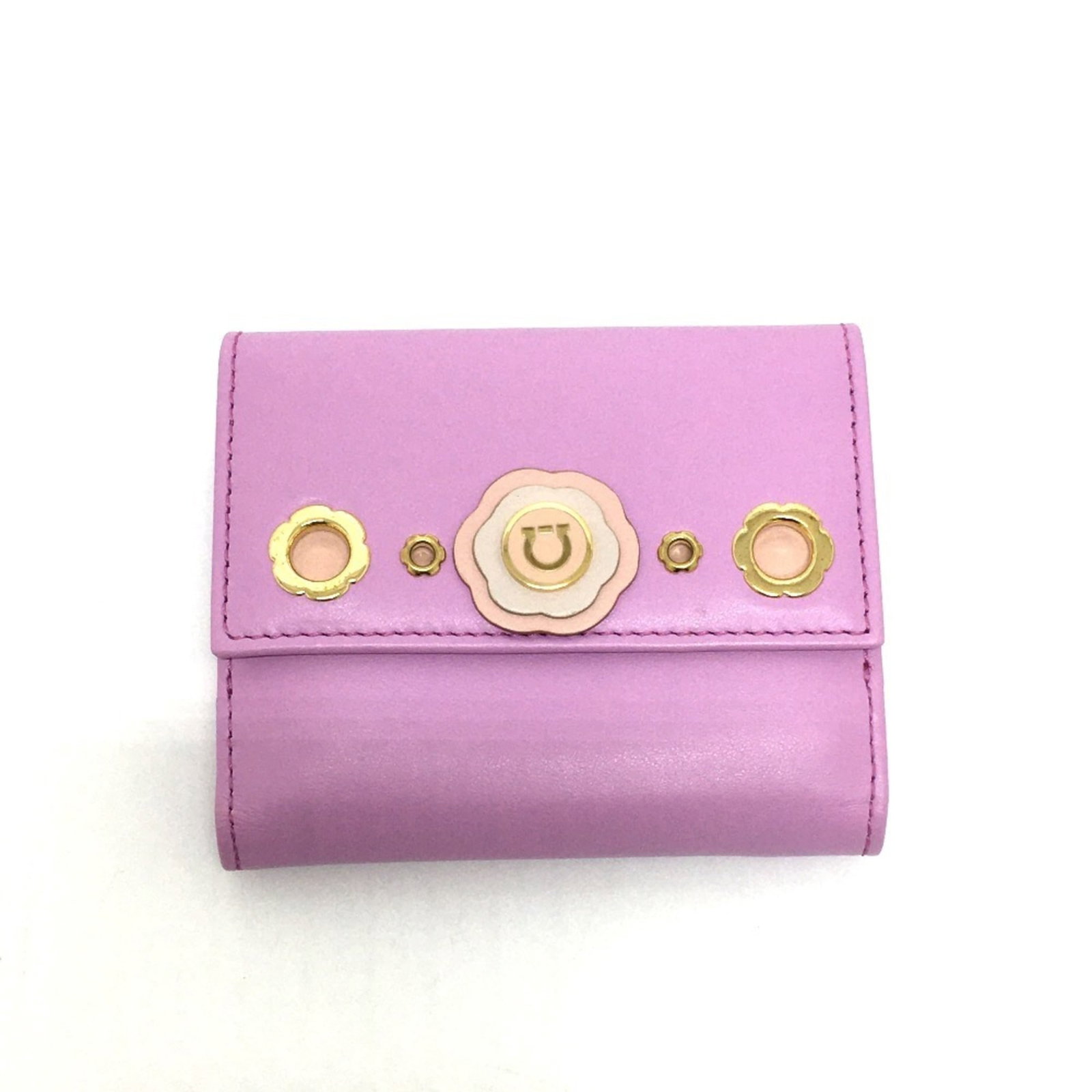 Salvatore Ferragamo Wallet (Bi-Fold) Leather: Salvatore Ferragamo Wallet (Bi-Fold) Leather The Salvatore Ferragamo bi-fold leather wallet features a rich purple color and elegant design. Made from high-quality leather, its compact size (10cm x 11