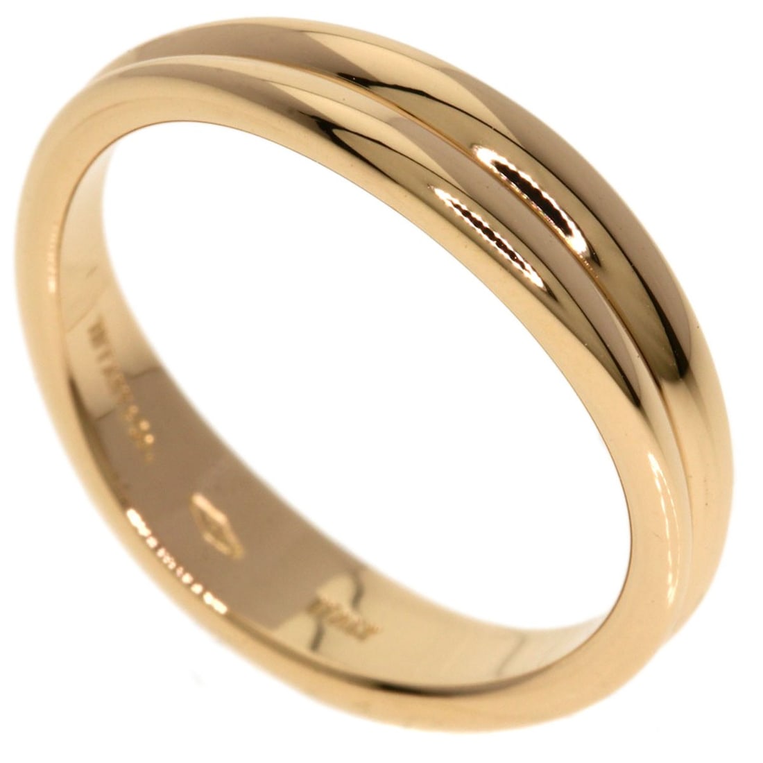 Tiffany Co Pink Gold Double Wave Ring K18: Tiffany Co Pink Gold Double Wave Ring K18 Item Specifics: Brand: TIFFANY&Co. Style: Ring Material: K18 Pink Gold Color: Gold Metal: Gold Ring Size: 4.25(US) Main Stone: No stone Type: Ring Exterior Co